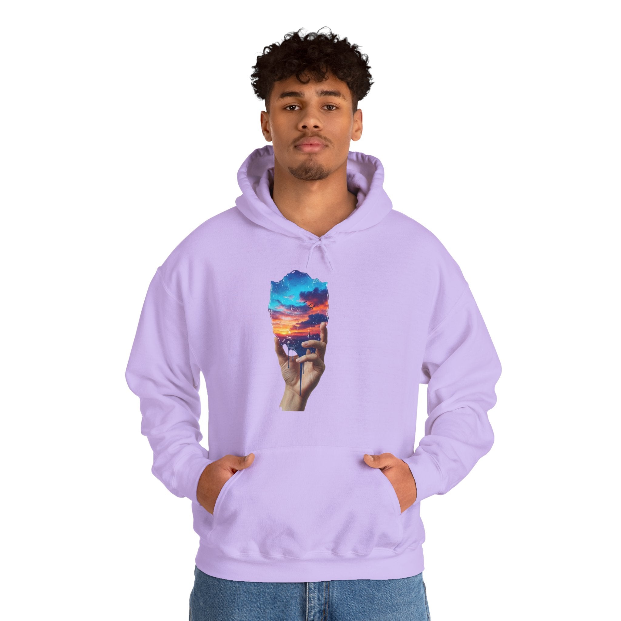 Hoodie — Hand Holding Sunset Sky Art Graphic Pullover
