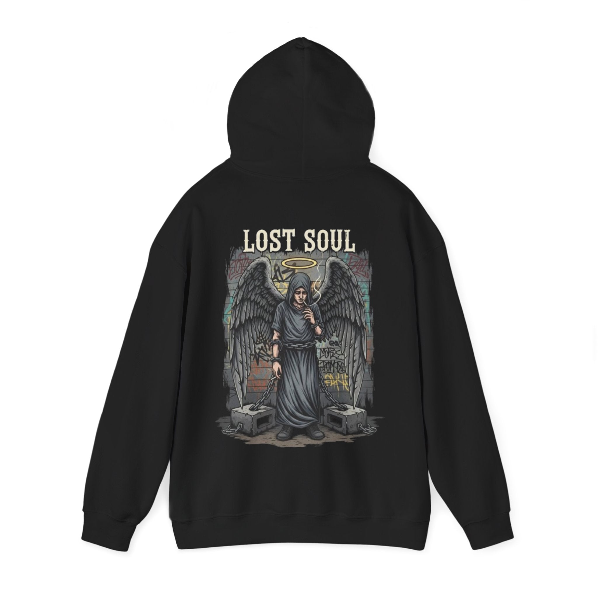 Angel of the Lost Soul Hoodie – Gothic Angel Wings Graveyard Pullover