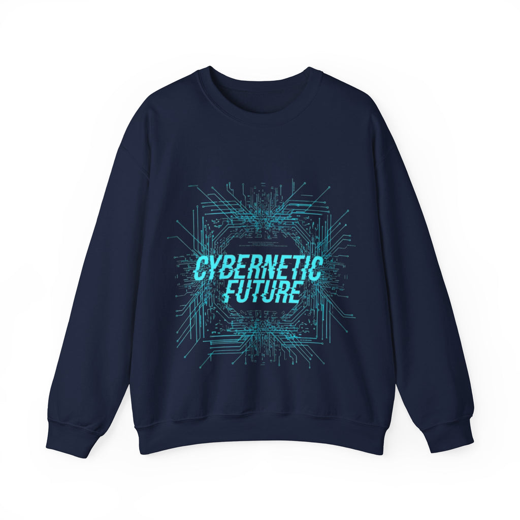 Cybernetic Future Crewneck Sweatshirt – Futuristic Tech Graphic Pullover