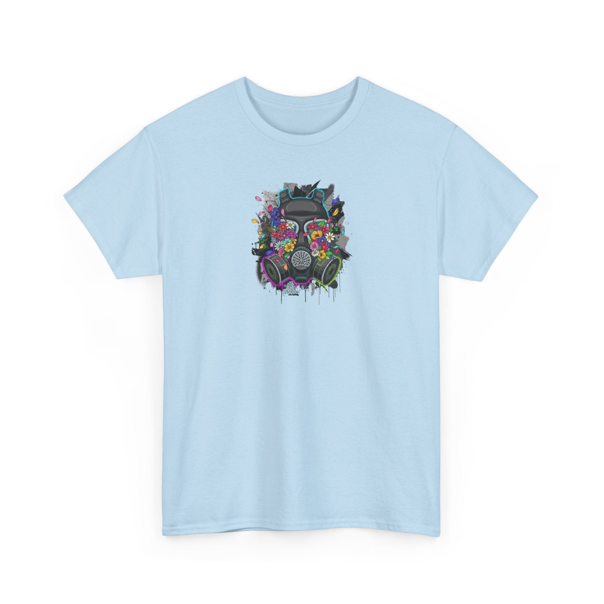 Streetwear Tee — Neon Skull Floral Graphic