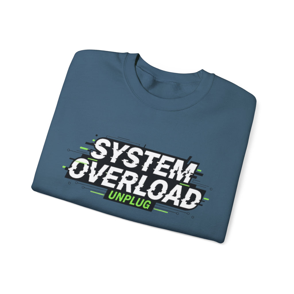 System Overload Crewneck Sweatshirt – "System Overload Unplug" Graphic Pullover