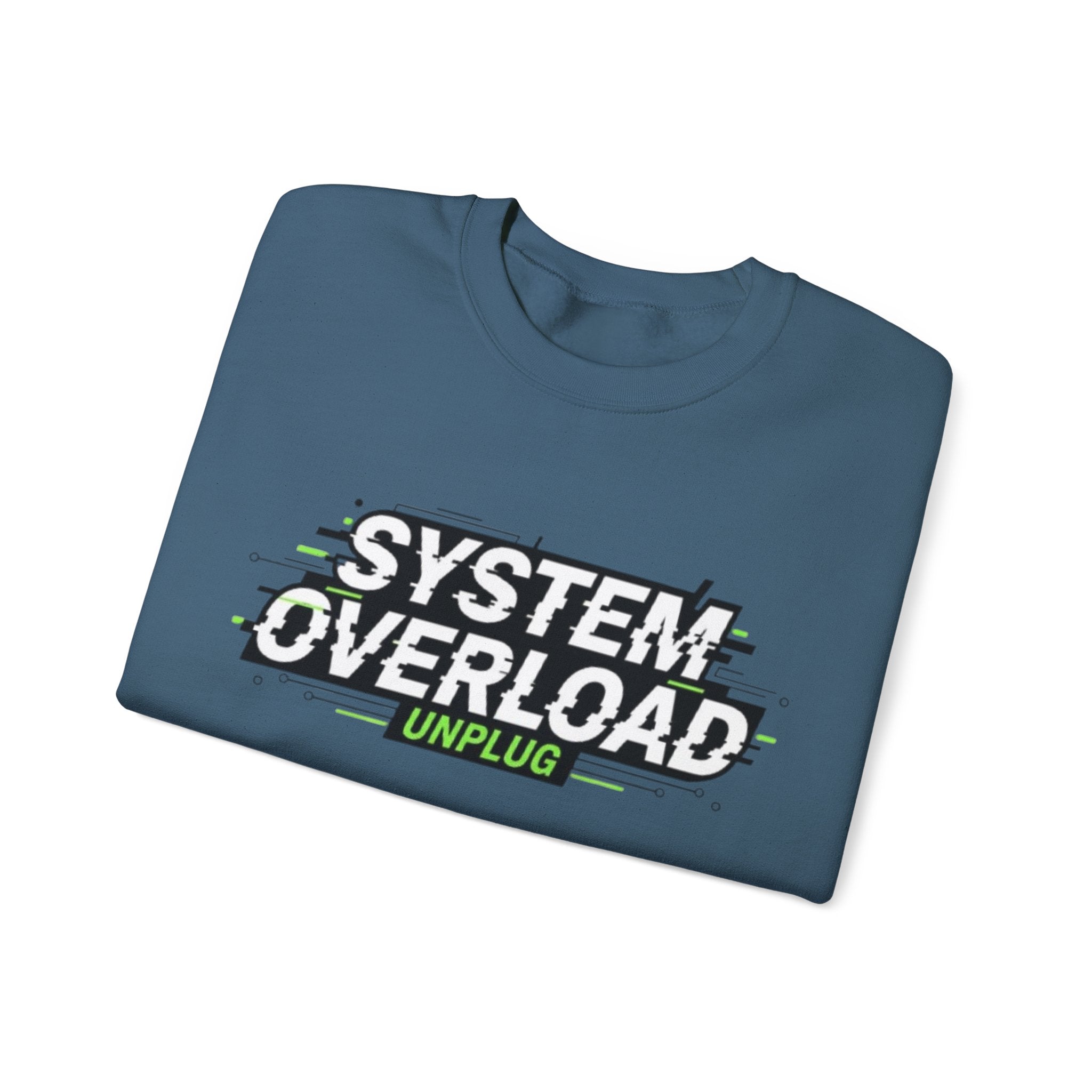 System Overload Crewneck Sweatshirt – "System Overload Unplug" Graphic Pullover