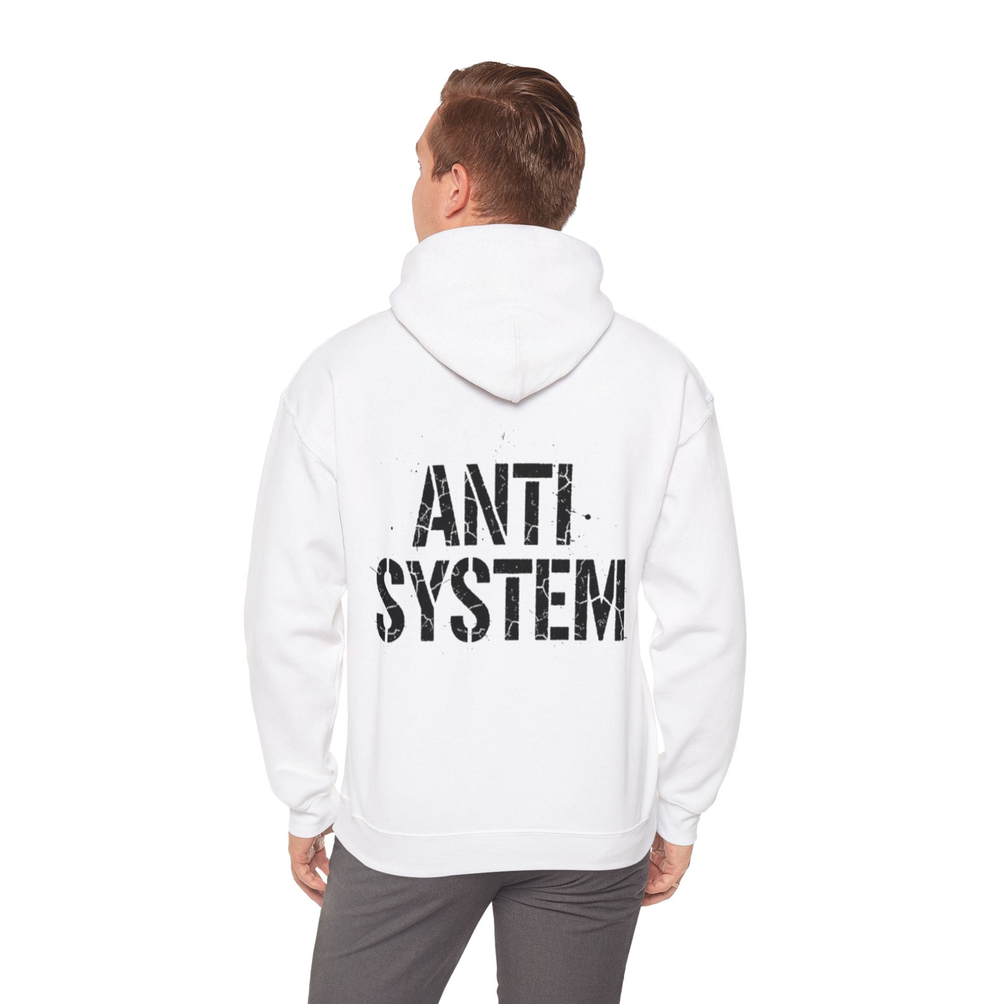 Anti System Hoodie — Oborox Distressed Logo Streetwear