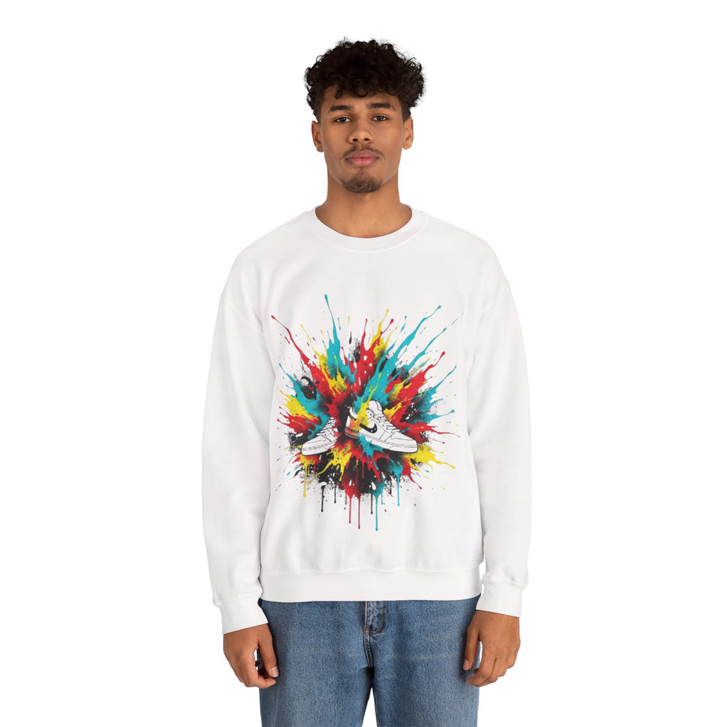 Sneaker Splash Crewneck Sweatshirt - Colorful Streetwear Graphic