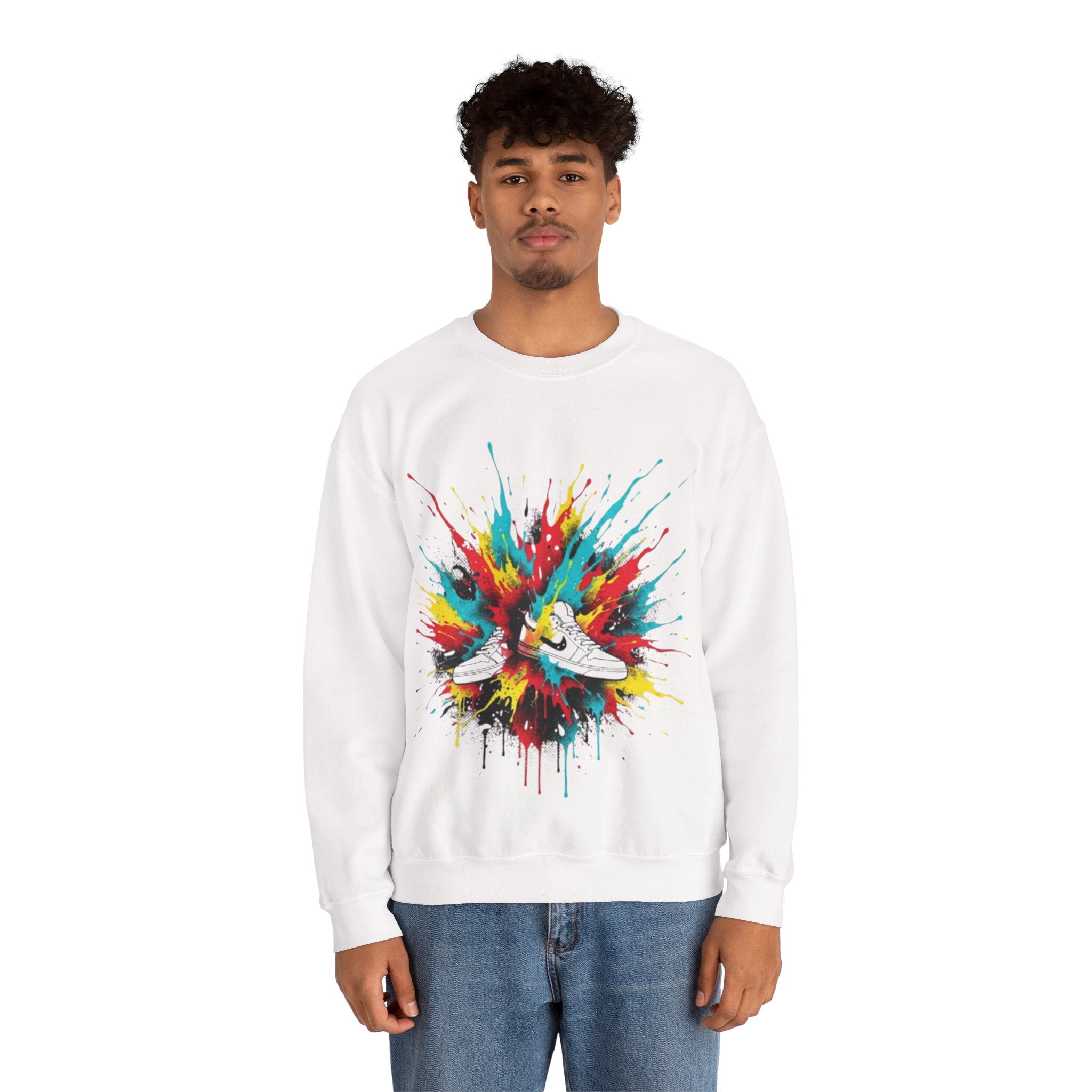 Sneaker Splash Crewneck Sweatshirt - Colorful Streetwear Graphic