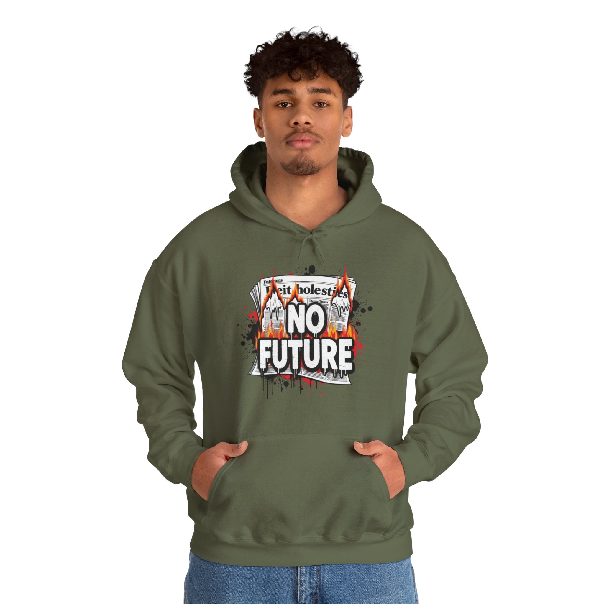 No Future Graphic Hoodie — Punk Streetwear Hoodie with 'No Future' Graffiti Design