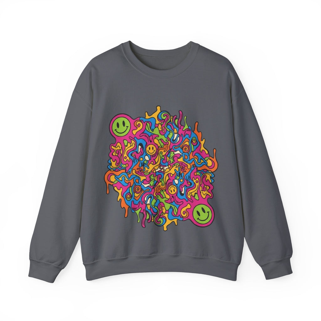 Psychedelic Smiley Swirl Crewneck Sweatshirt