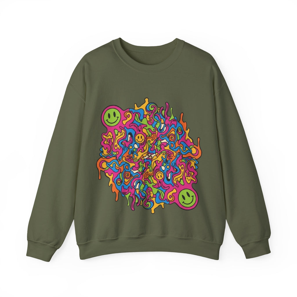 Psychedelic Smiley Swirl Crewneck Sweatshirt