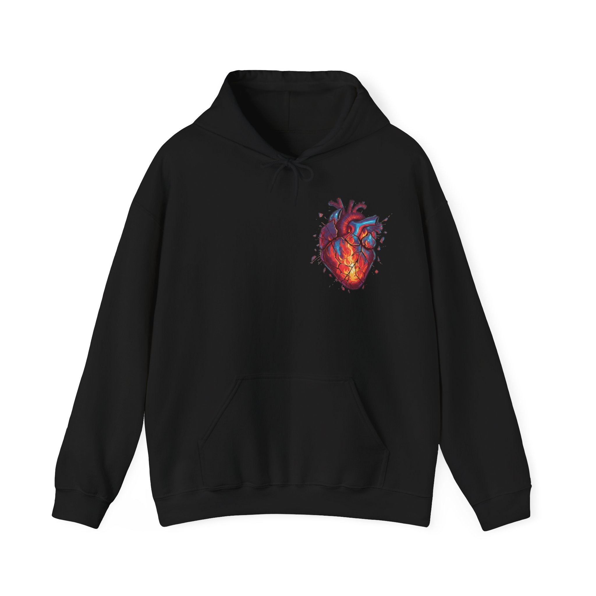 Anatomical Heart Hoodie — Colorful Watercolor Heart Graphic Pullover