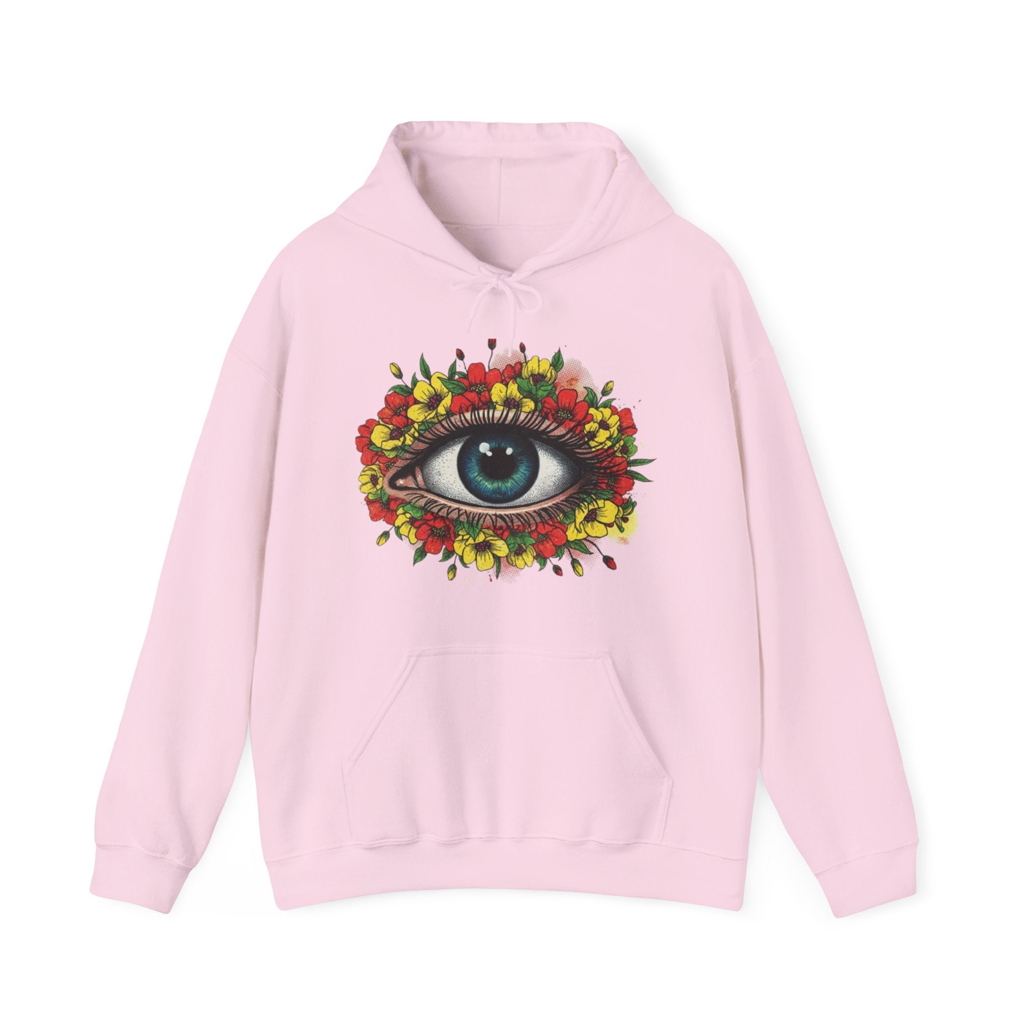 Floral Eye Hoodie — Surreal Botanical Graphic Sweatshirt
