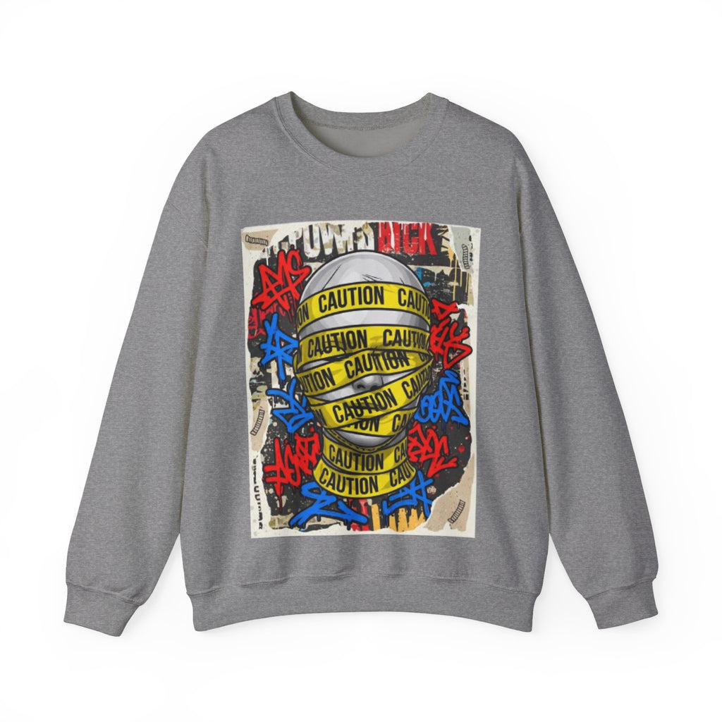Caution Tape Graffiti Crewneck Sweatshirt