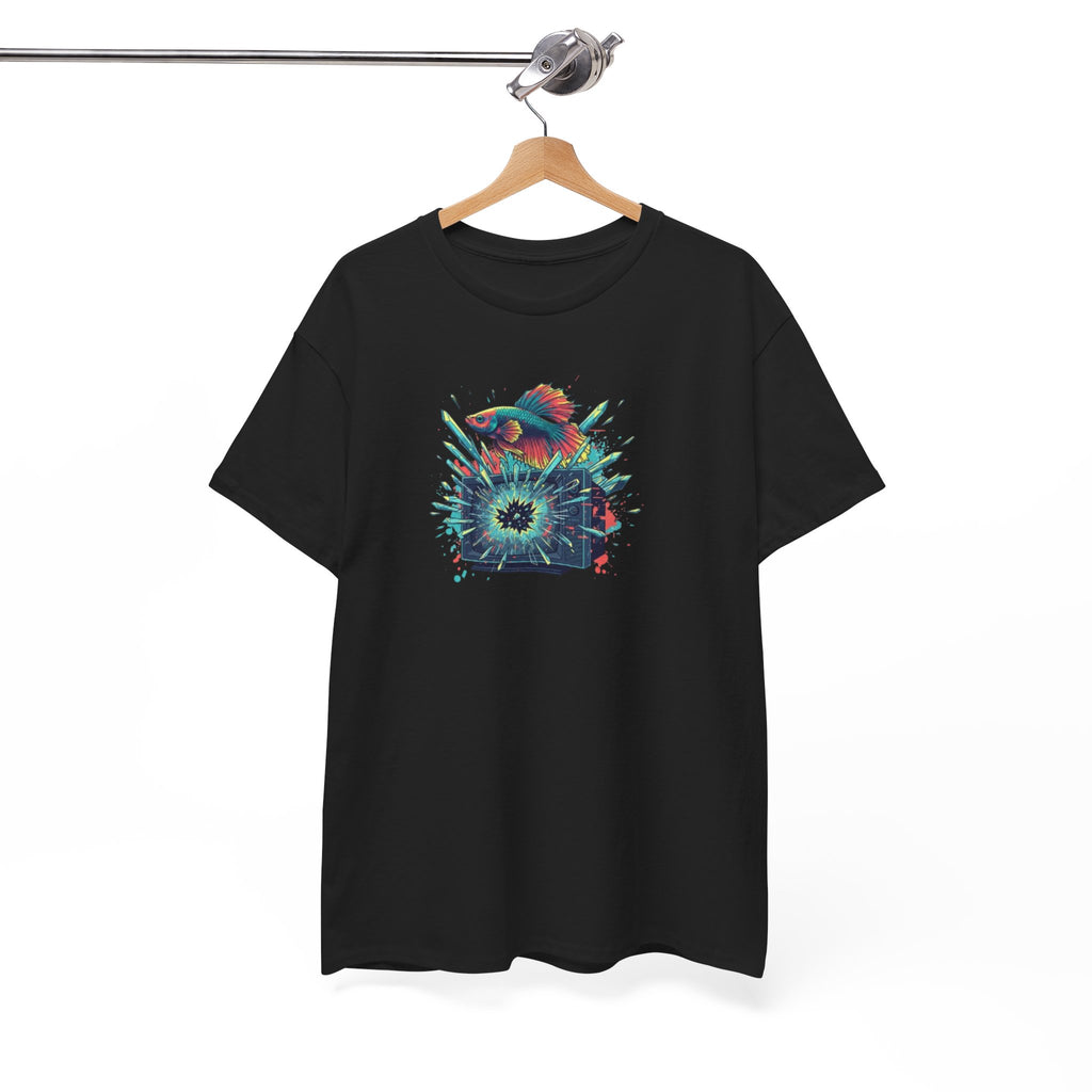 Cosmic Bloom Graphic Tee — Neon Galaxy Floral T-Shirt