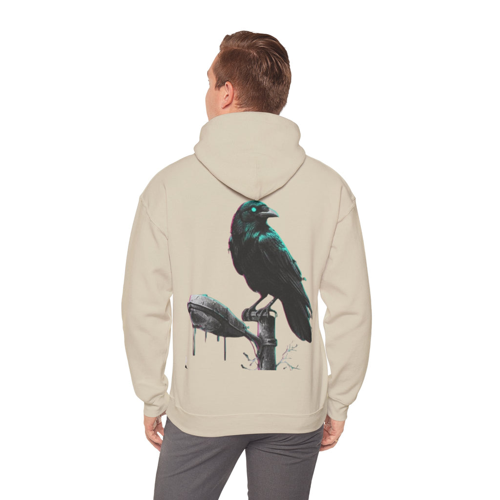 Raven Graveyard Hoodie - Gothic Crow Graphic Pullover