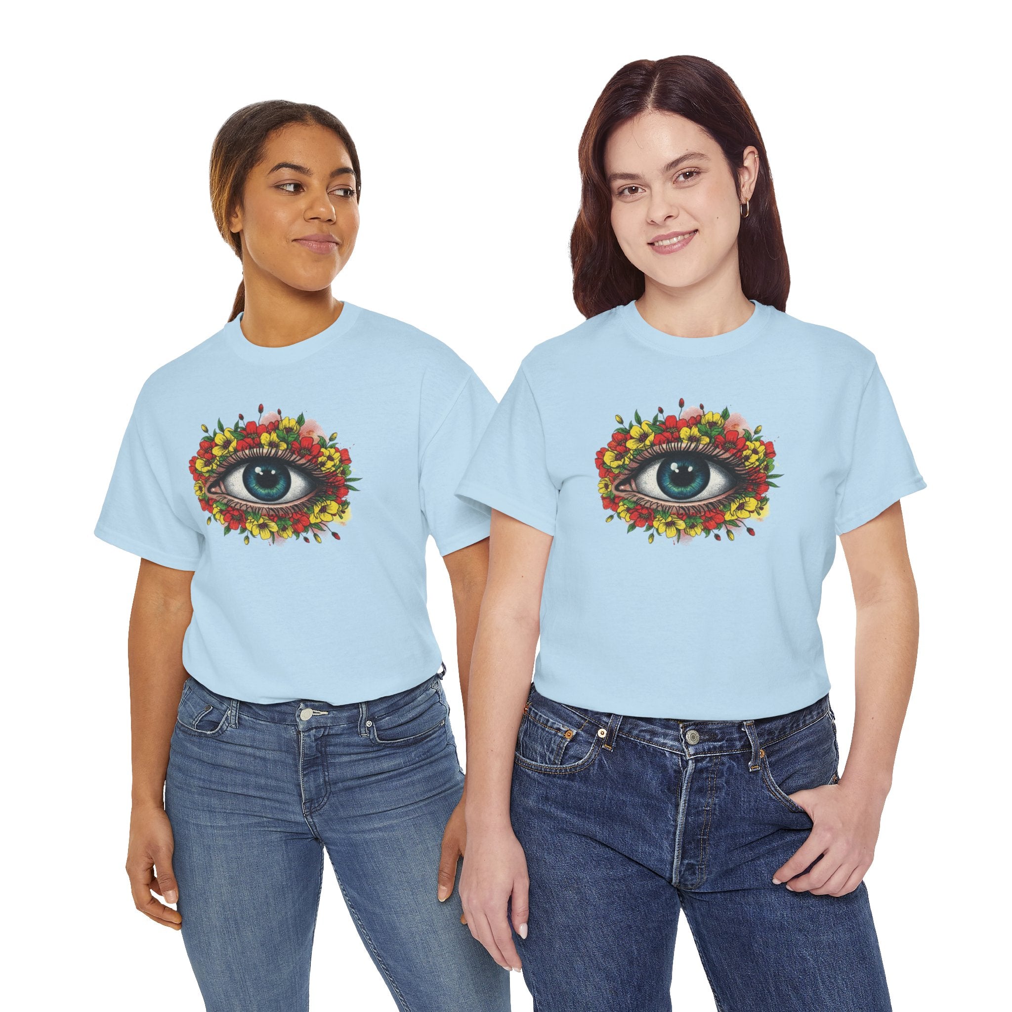 Mystic Floral Eye T-Shirt — Botanical All-Seeing Eye Graphic Tee