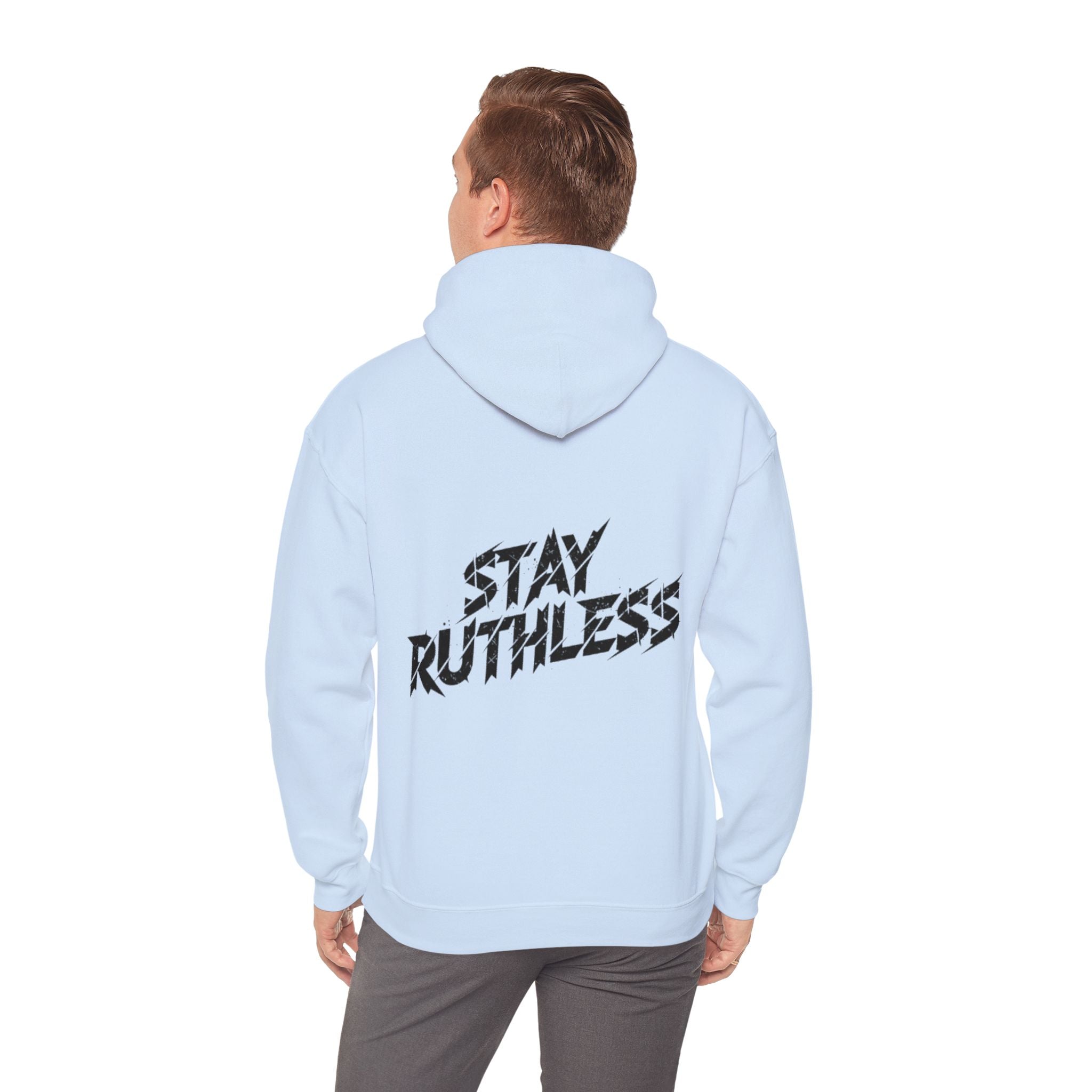 Stay Ruthless Hoodie — OBOROX Graphic Pullover, Bold Streetwear