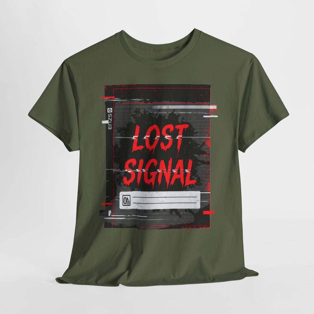 Lost Signal T-Shirt — Glitch Cyberpunk Graphic Tee