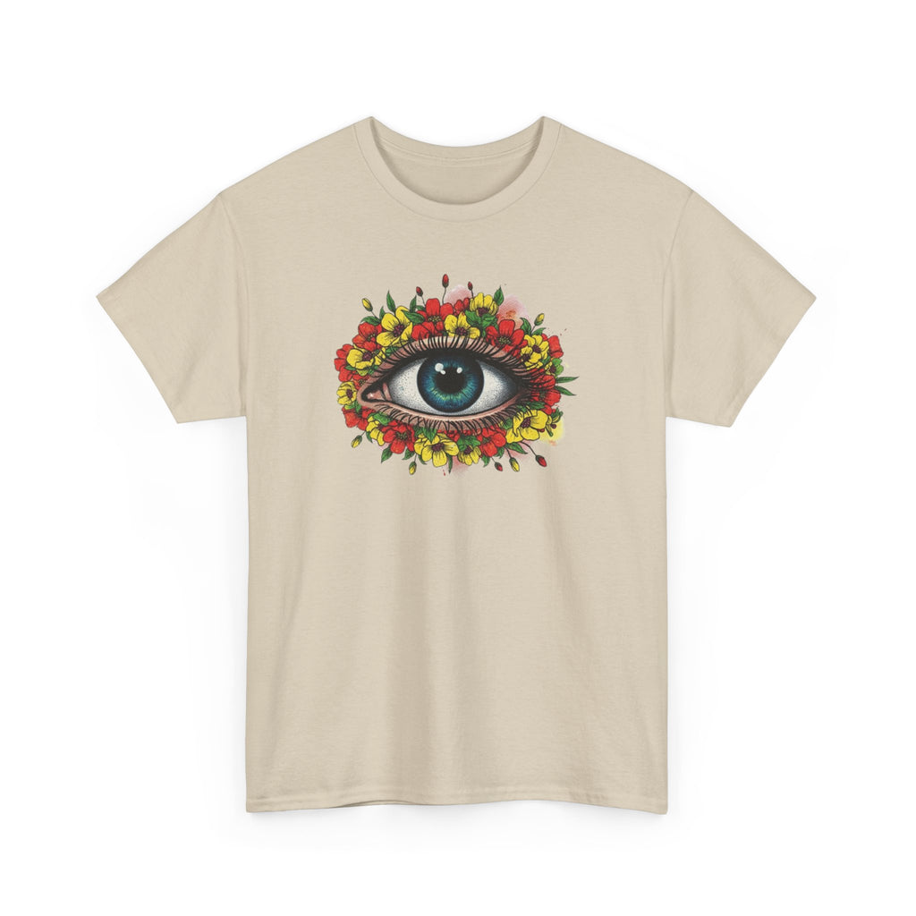 Mystic Floral Eye T-Shirt — Botanical All-Seeing Eye Graphic Tee