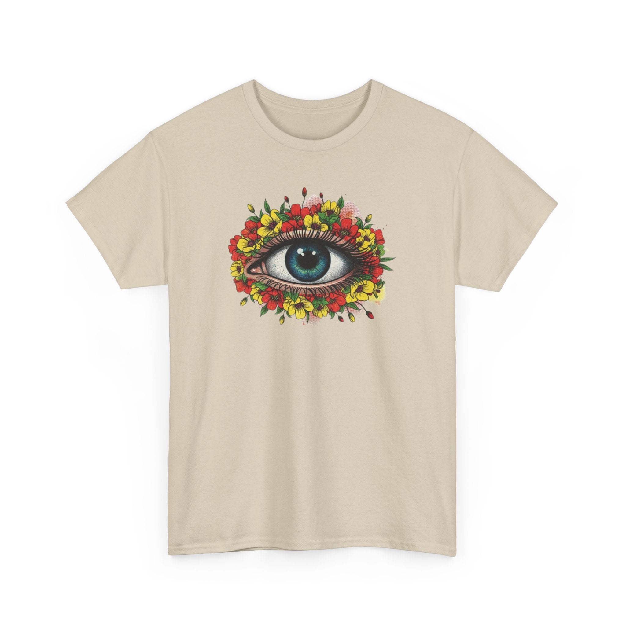 Mystic Floral Eye T-Shirt — Botanical All-Seeing Eye Graphic Tee