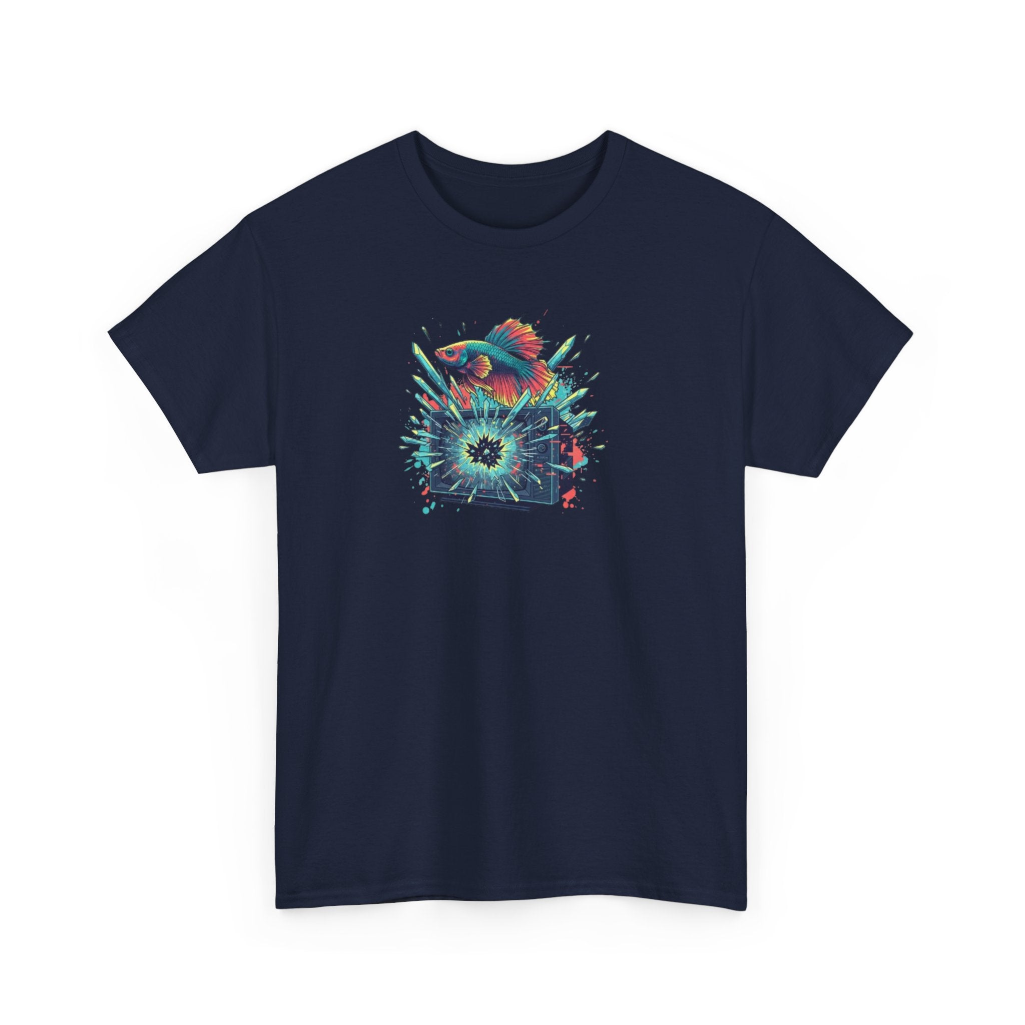 Cosmic Bloom Graphic Tee — Neon Galaxy Floral T-Shirt