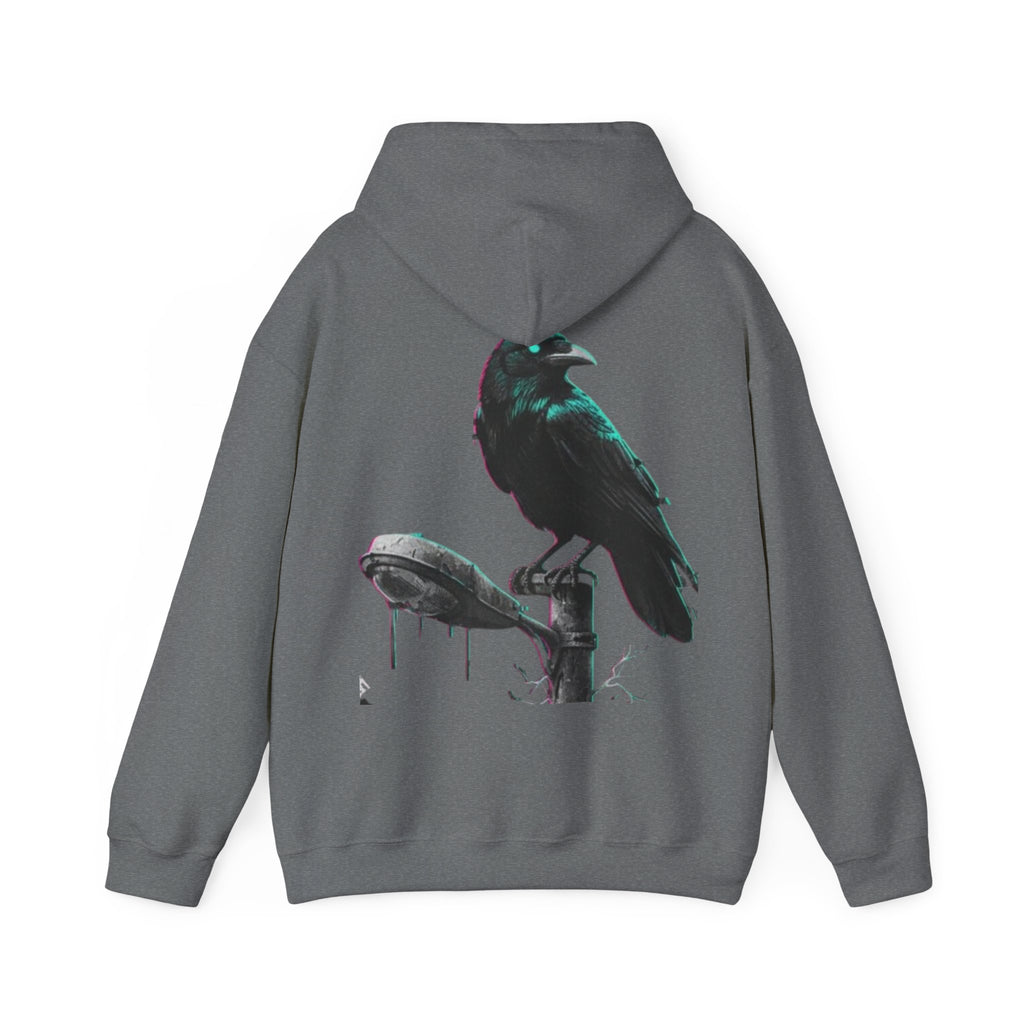 Raven Graveyard Hoodie - Gothic Crow Graphic Pullover