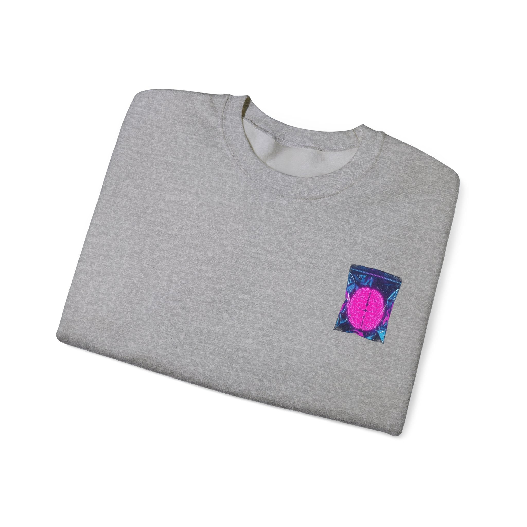 Crewneck Sweatshirt — Retro Pink Dot Pocket Graphic