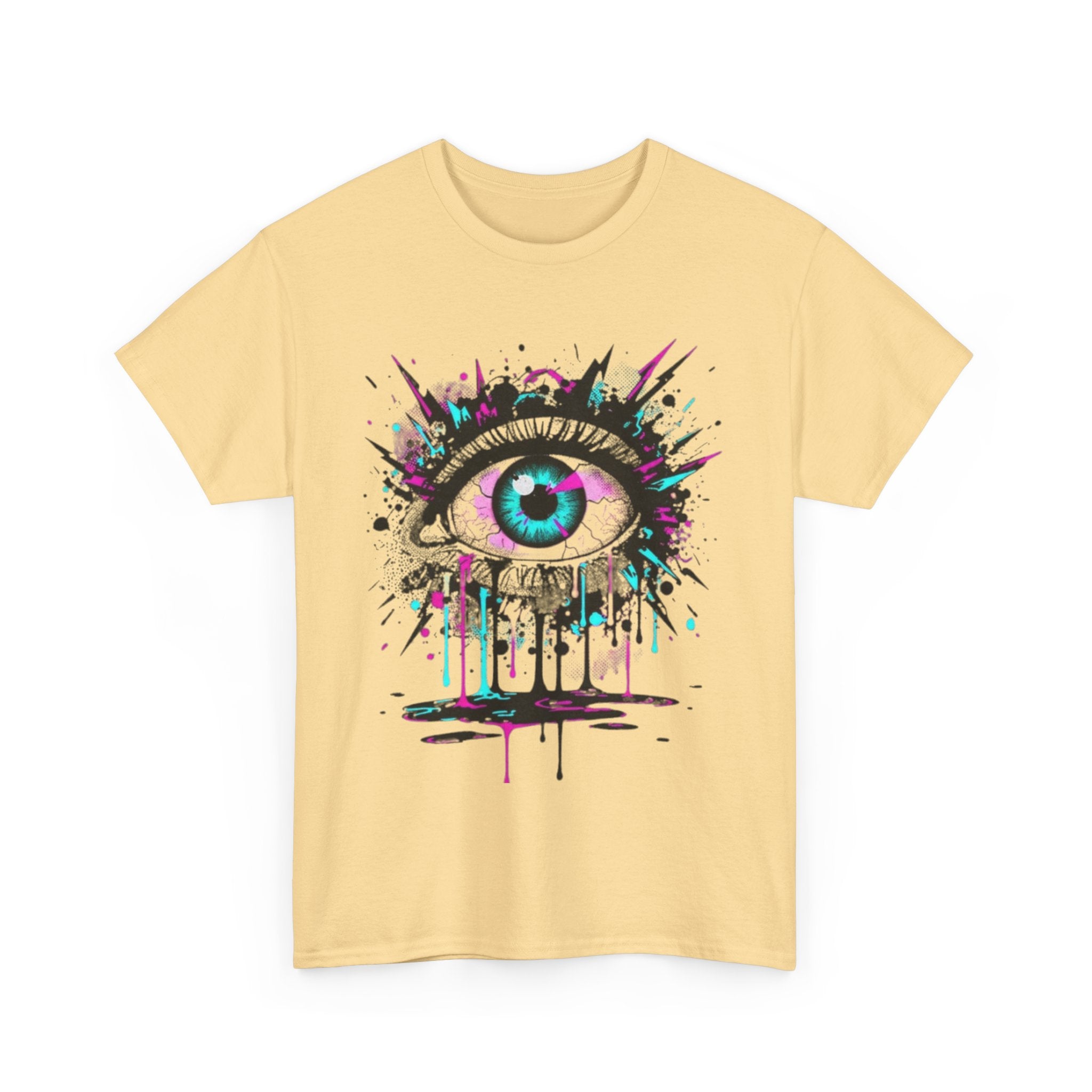 Graphic Tee — Neon Dripping Eye Art T-Shirt