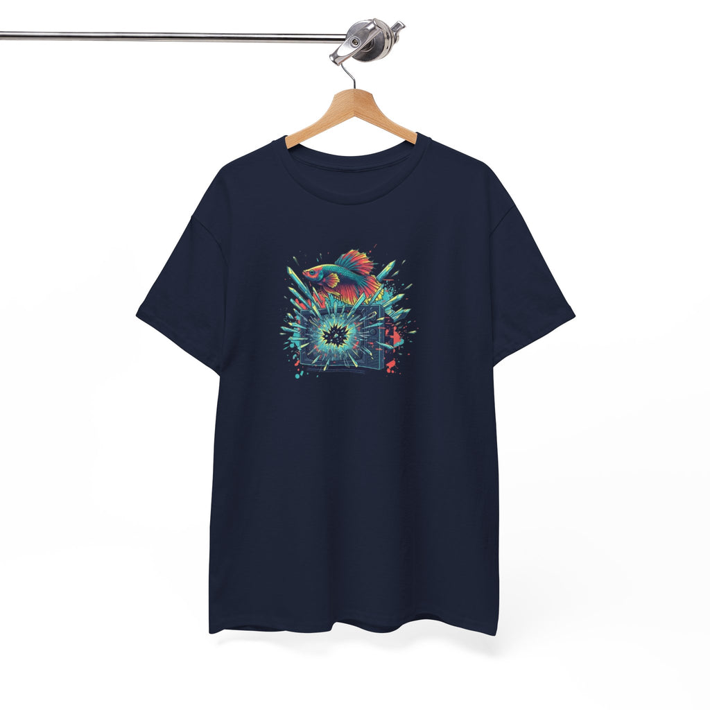 Cosmic Bloom Graphic Tee — Neon Galaxy Floral T-Shirt