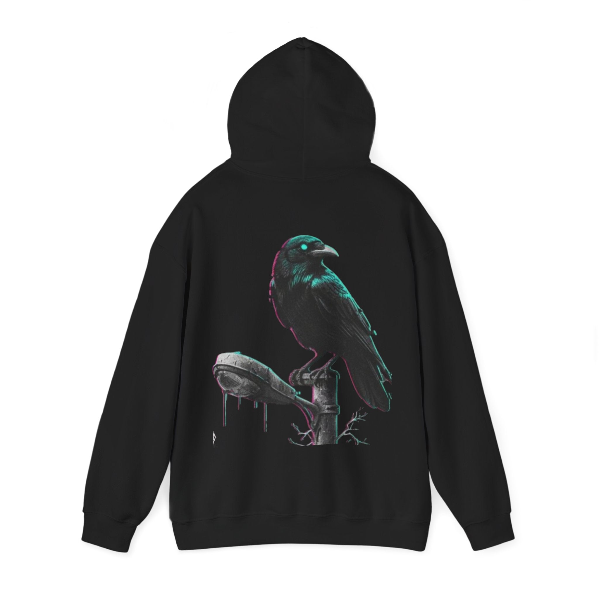 Raven Graveyard Hoodie - Gothic Crow Graphic Pullover