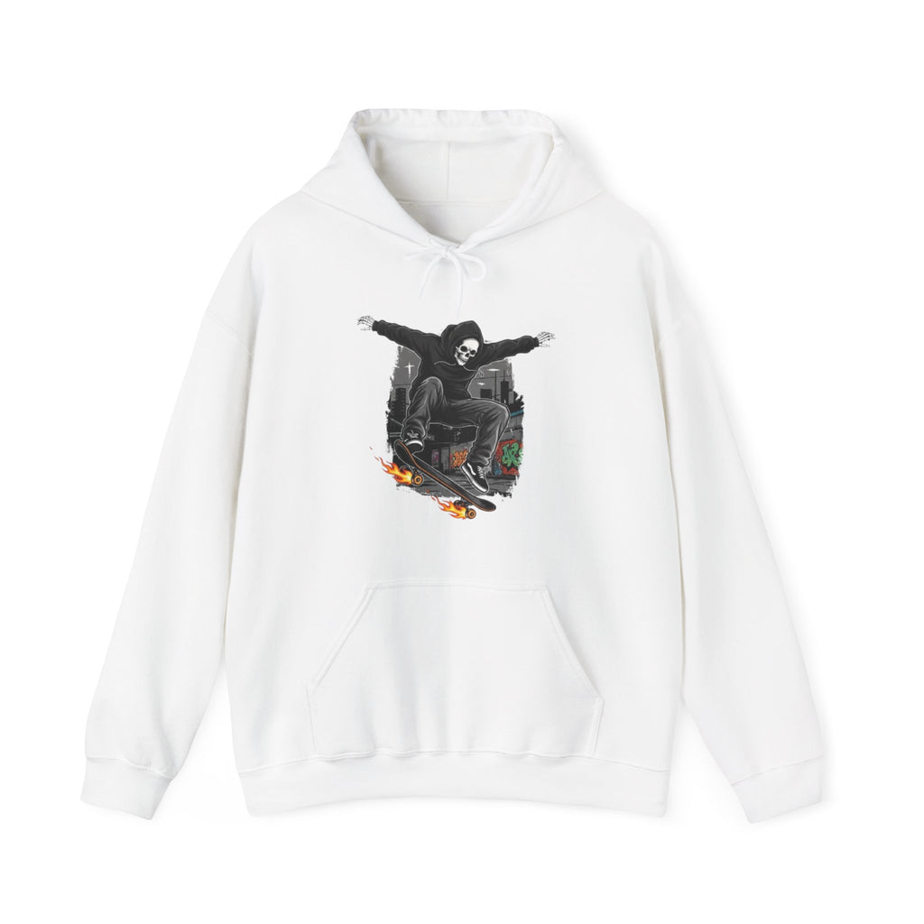 Skull Skateboarder Hoodie – Grim Reaper Skate Graphic Pullover
