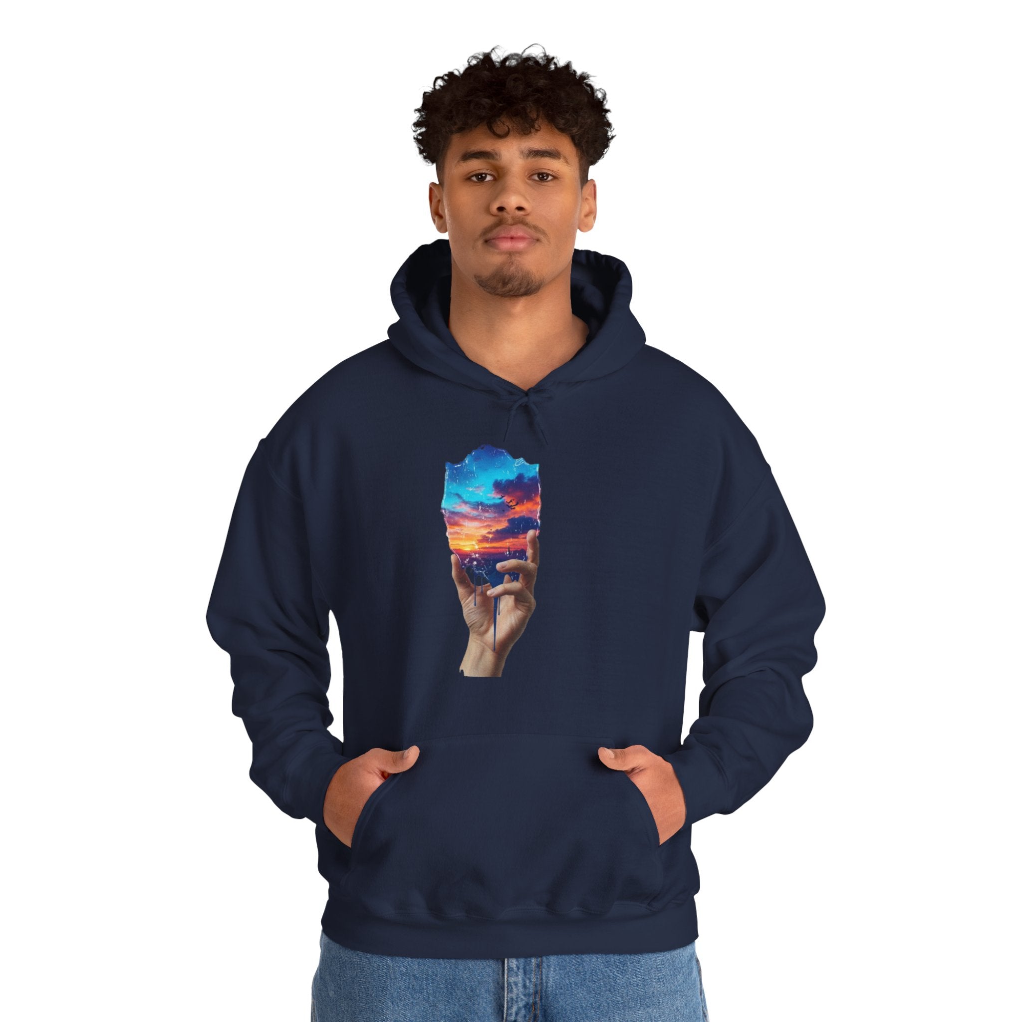 Hoodie — Hand Holding Sunset Sky Art Graphic Pullover