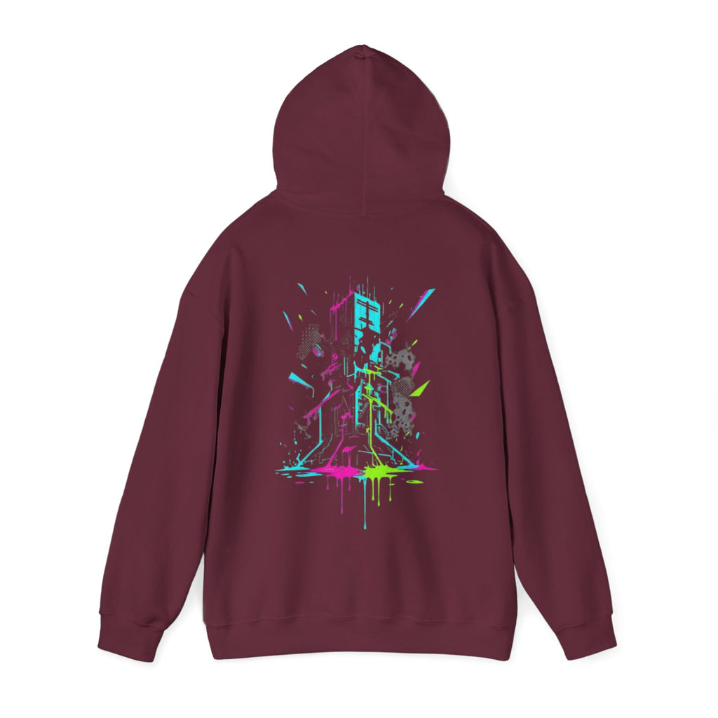 Retro Neon Arcade Hoodie — Pixel Tower Gaming Sweatshirt