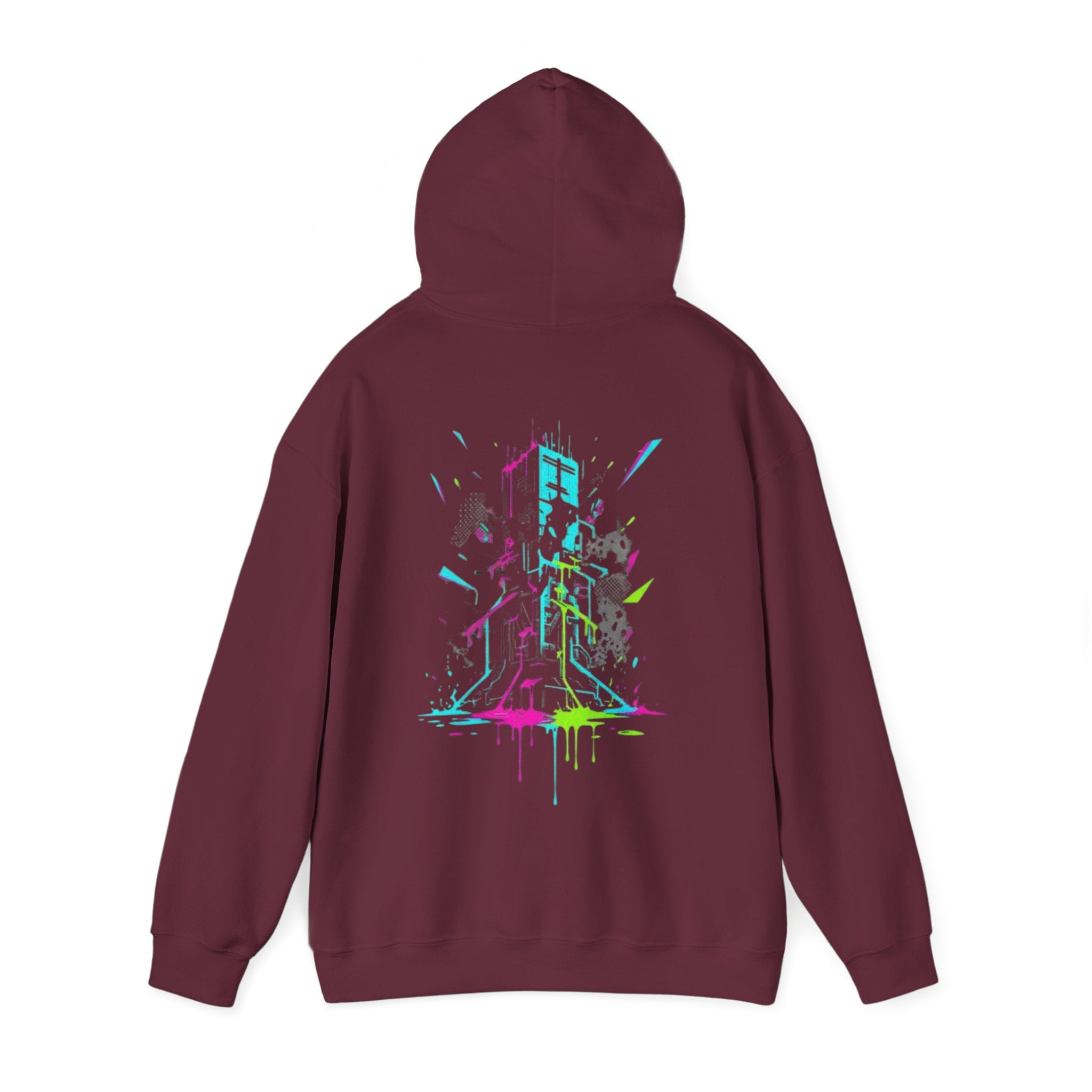 Retro Neon Arcade Hoodie — Pixel Tower Gaming Sweatshirt