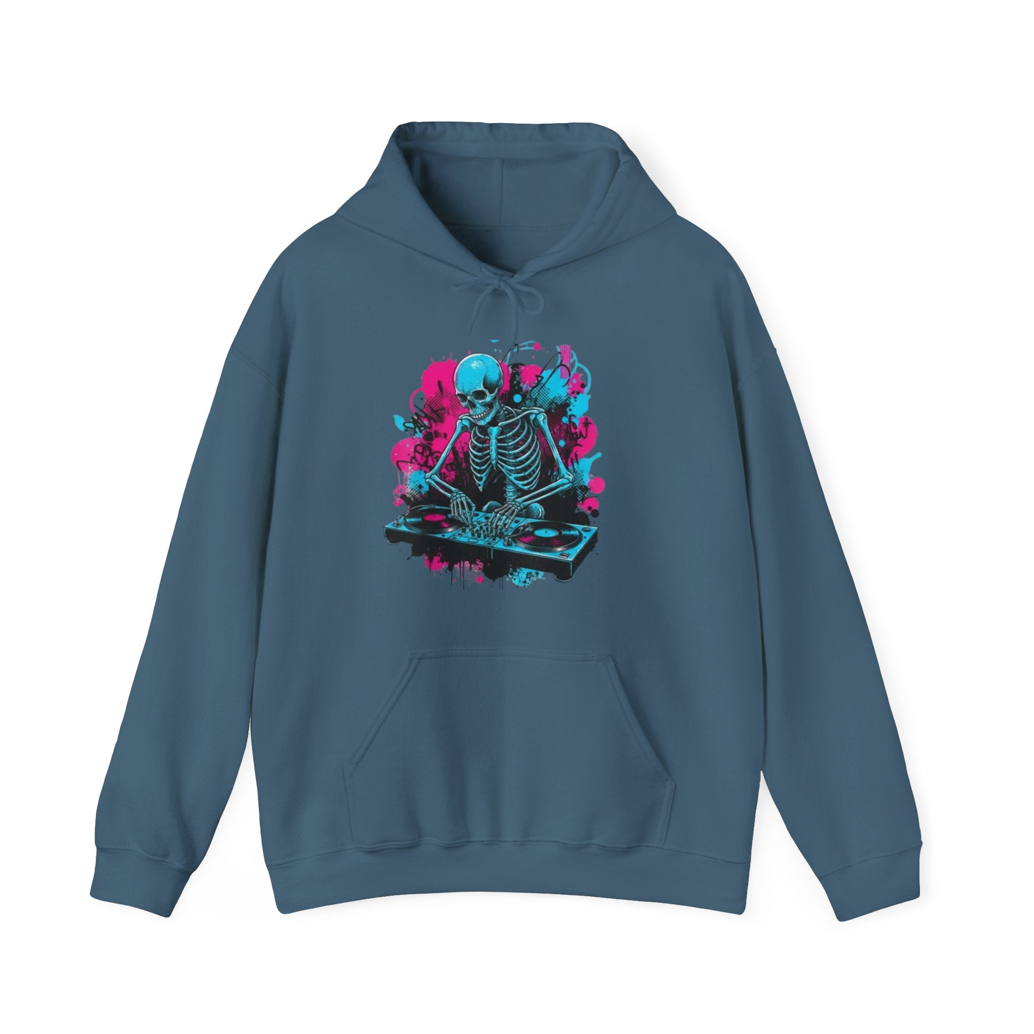 Hoodie — Neon Meditating Skeleton Graphic Hoodie