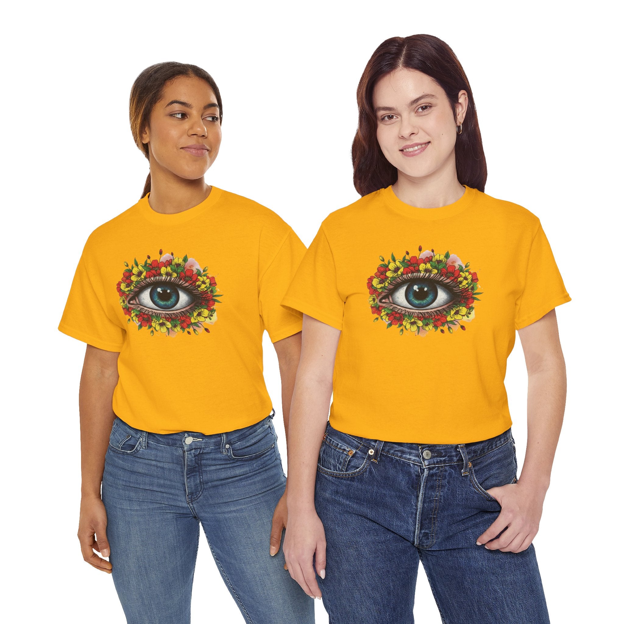 Mystic Floral Eye T-Shirt — Botanical All-Seeing Eye Graphic Tee