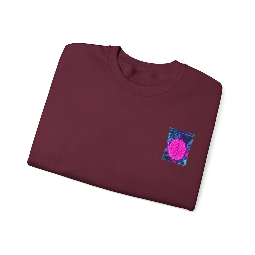 Crewneck Sweatshirt — Retro Pink Dot Pocket Graphic