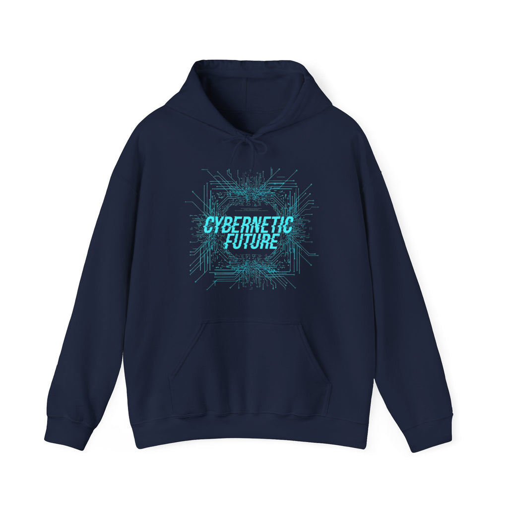 Cybernetic Future Hoodie — Futuristic Tech Graphic Pullover