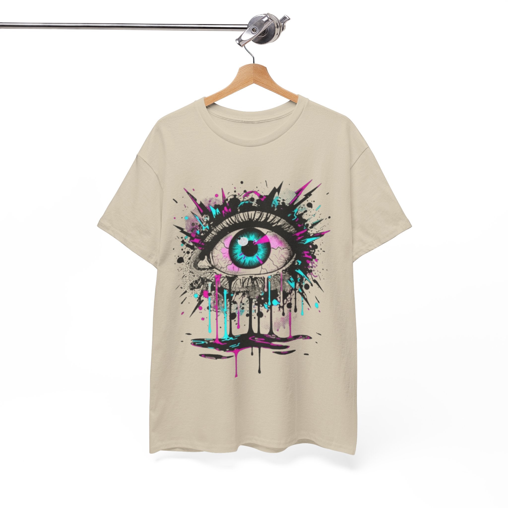 Graphic Tee — Neon Dripping Eye Art T-Shirt