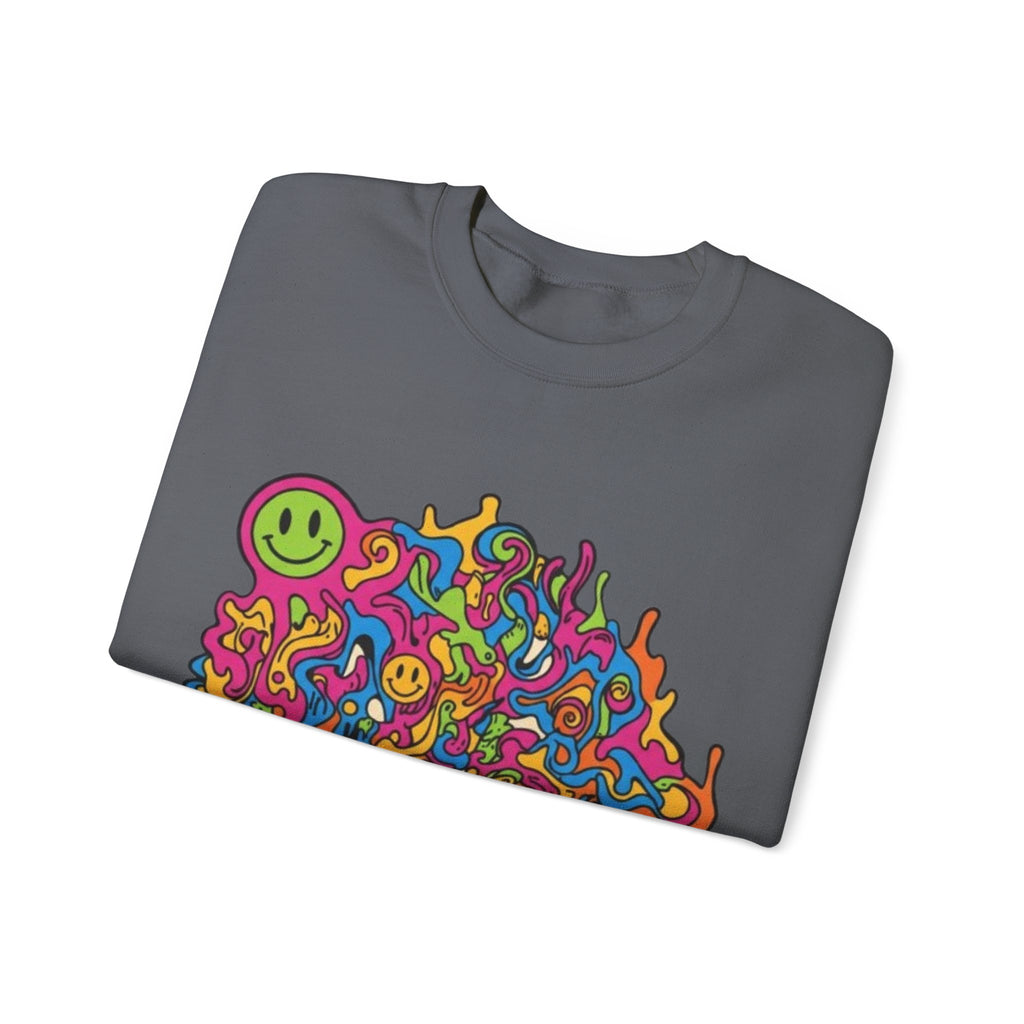 Psychedelic Smiley Swirl Crewneck Sweatshirt
