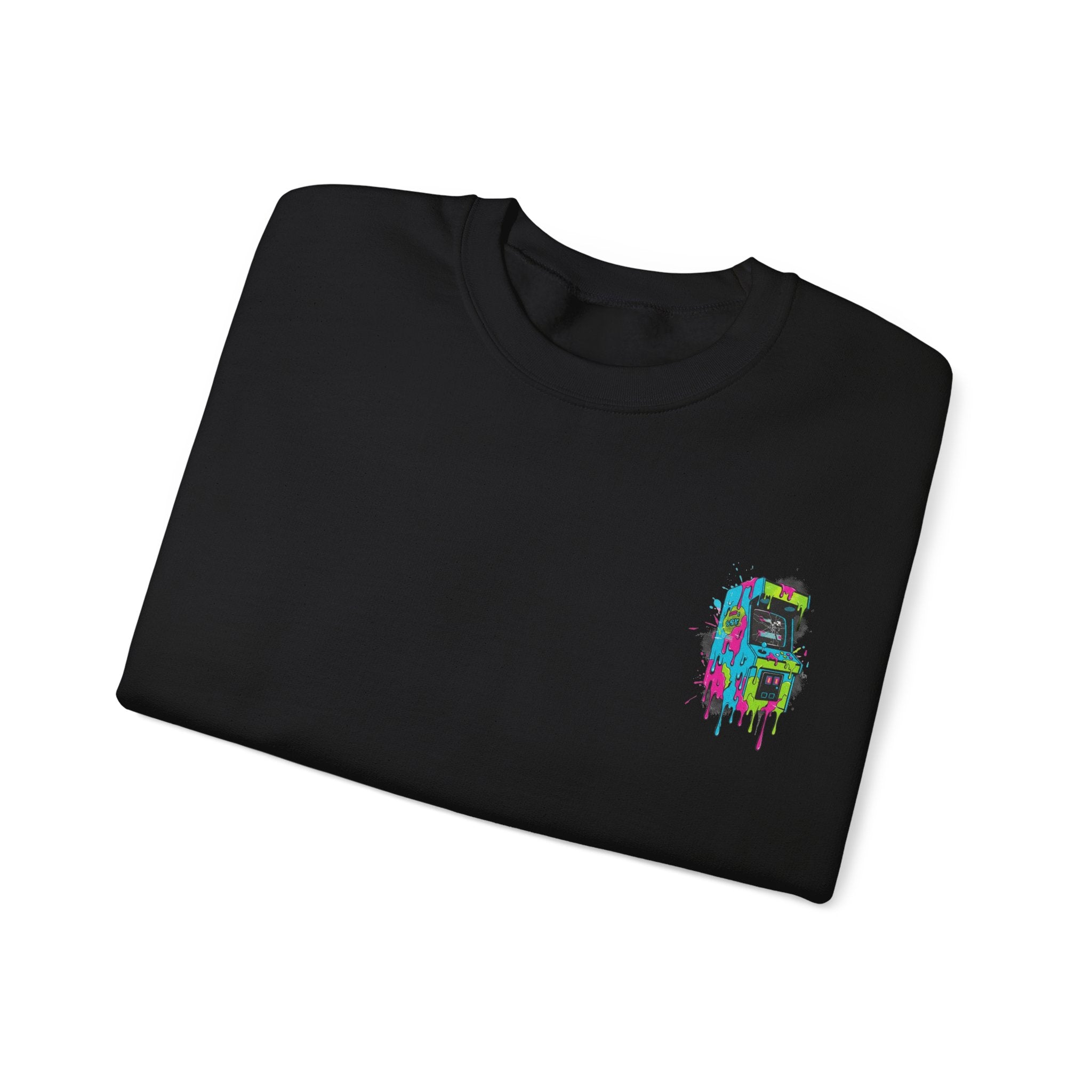 Crewneck Sweatshirt — Colorful Dripping Skull Graphic