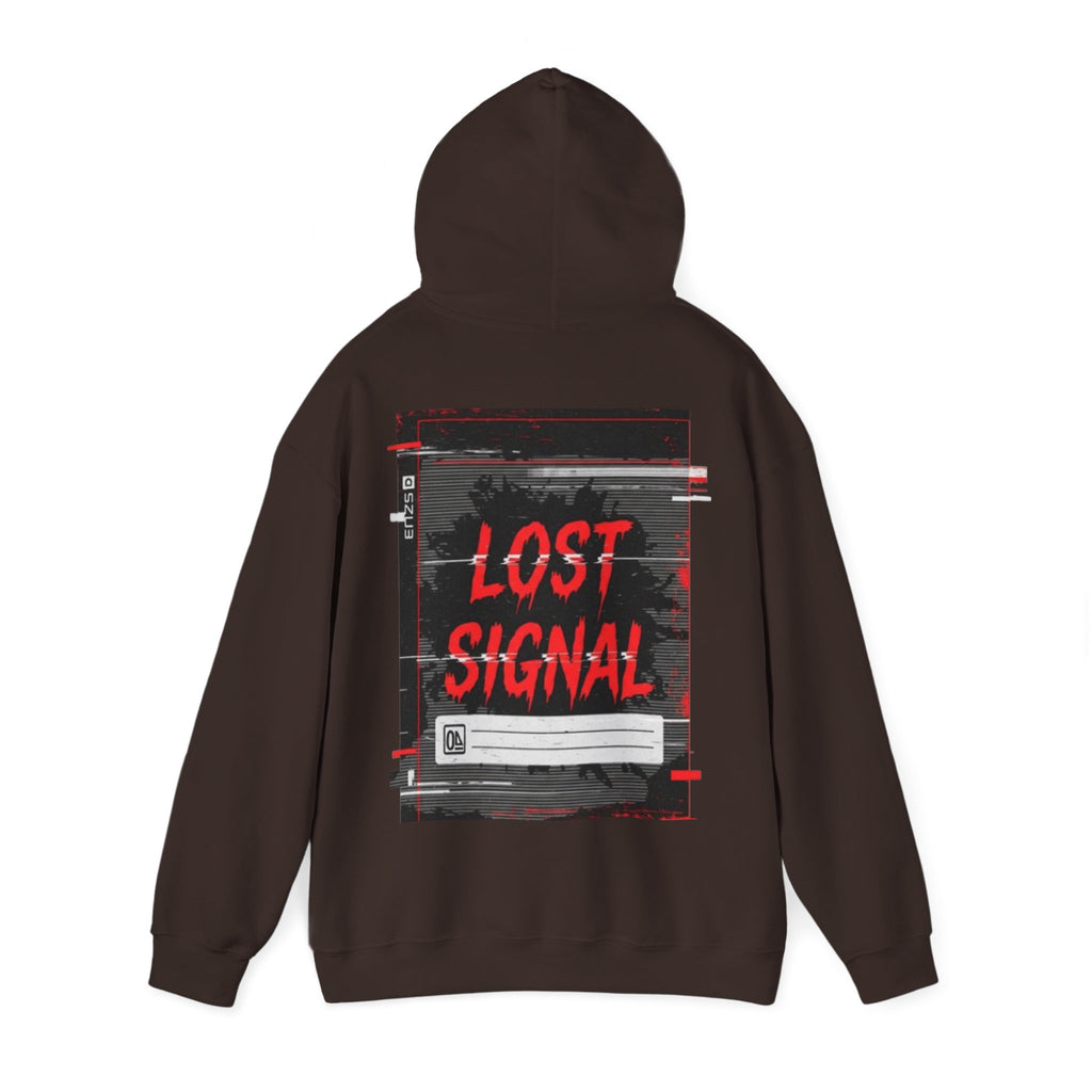 Lost Signal Hoodie - Retro Glitch Graphic Pullover
