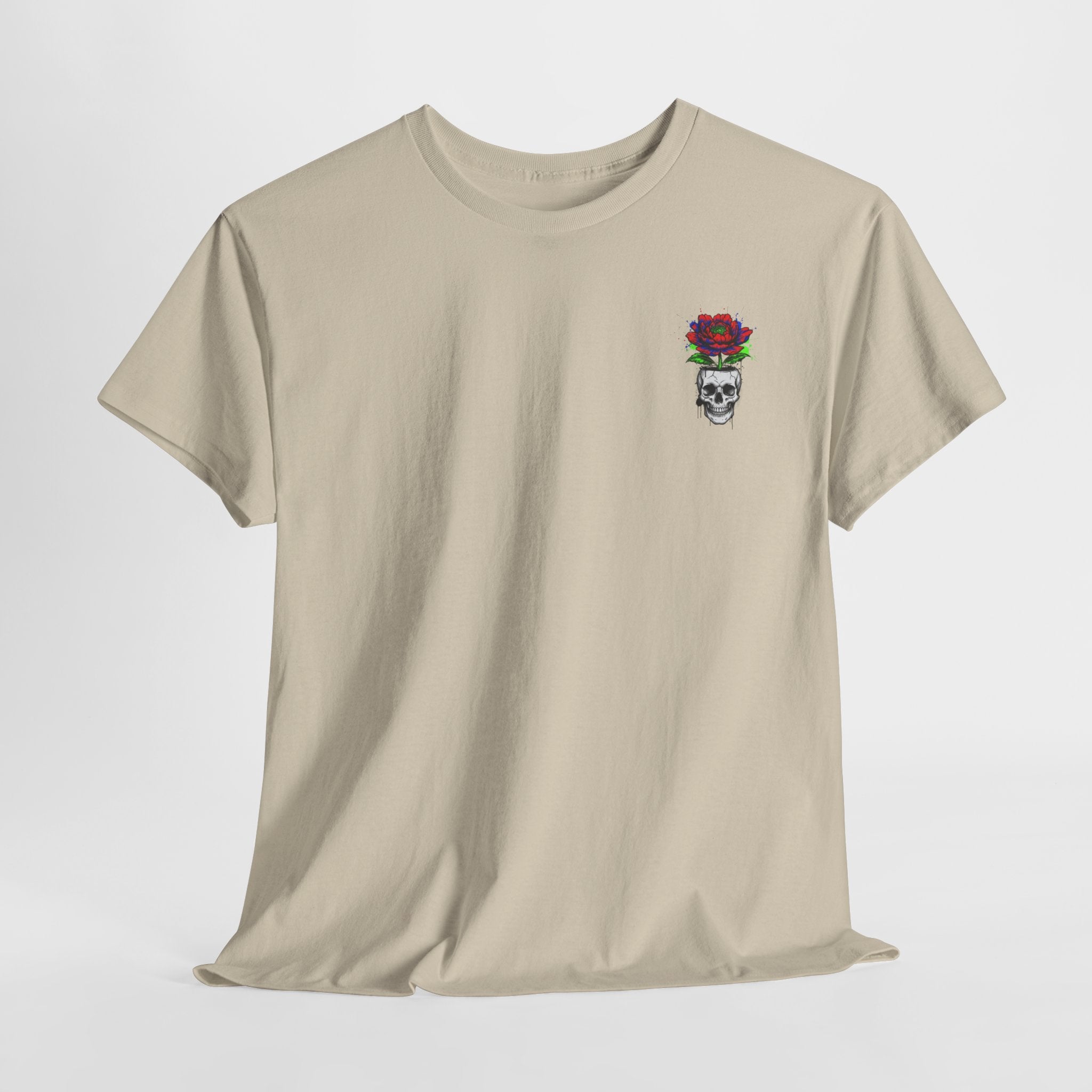 Skull with Flower Crown Tee — Floral Skull Graphic T-Shirt