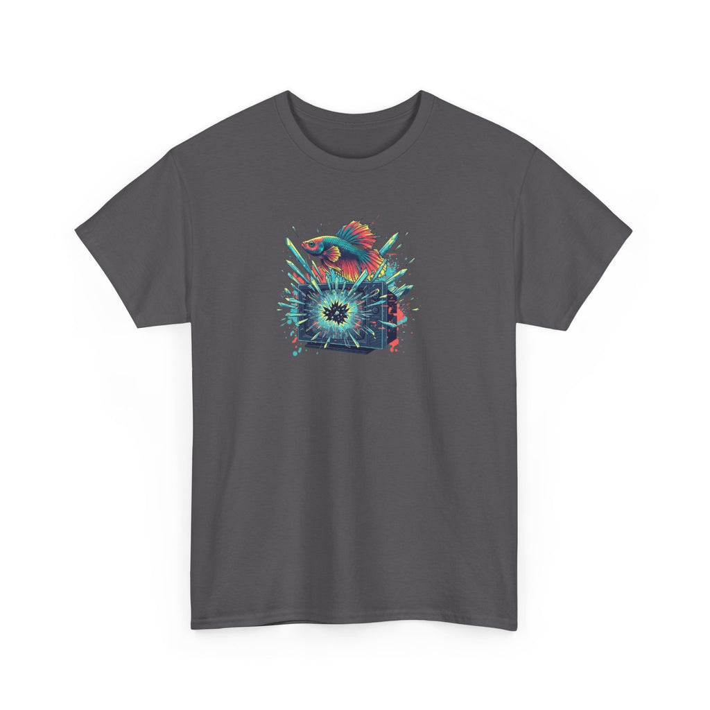 Cosmic Bloom Graphic Tee — Neon Galaxy Floral T-Shirt