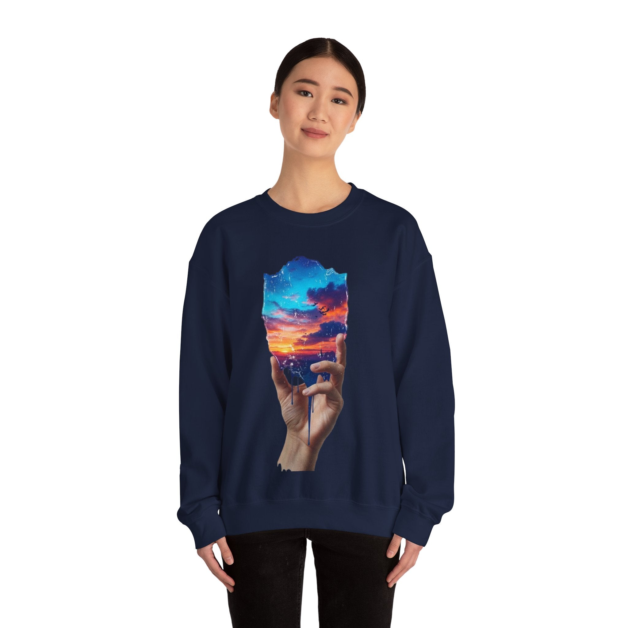 Sunset in Hand Crewneck Sweatshirt