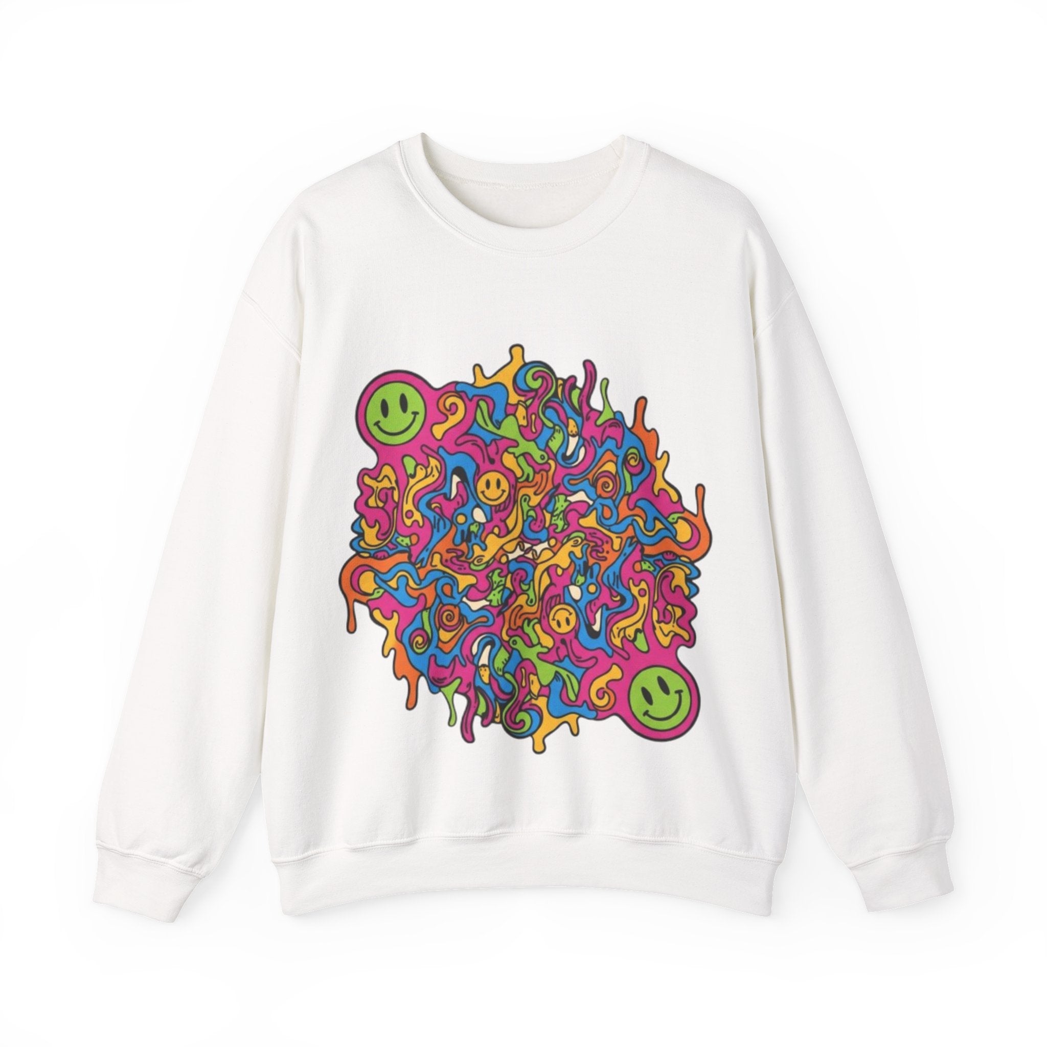 Psychedelic Smiley Swirl Crewneck Sweatshirt