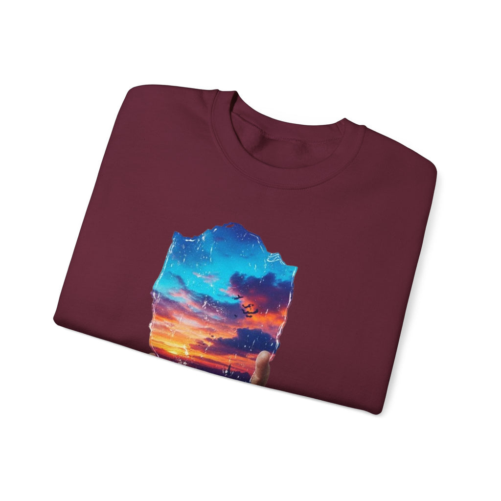 Sunset in Hand Crewneck Sweatshirt