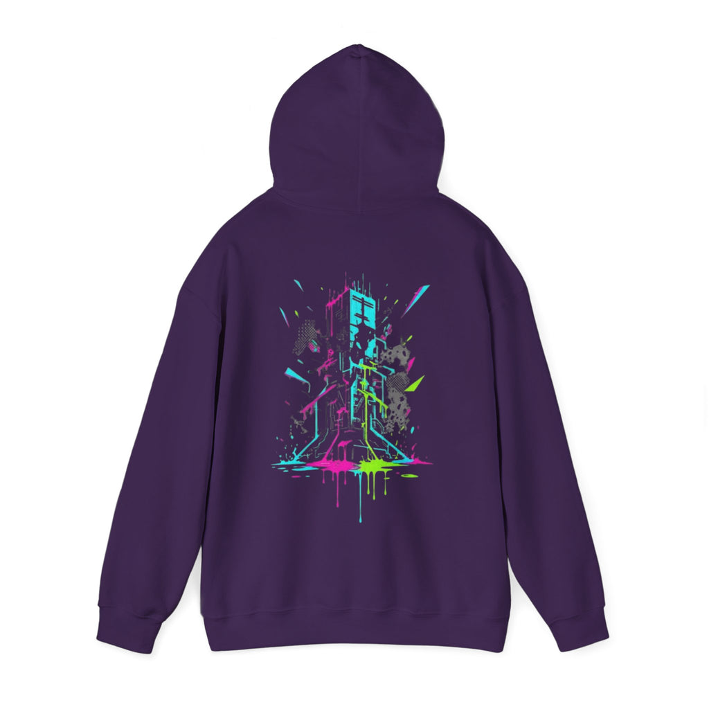 Retro Neon Arcade Hoodie — Pixel Tower Gaming Sweatshirt