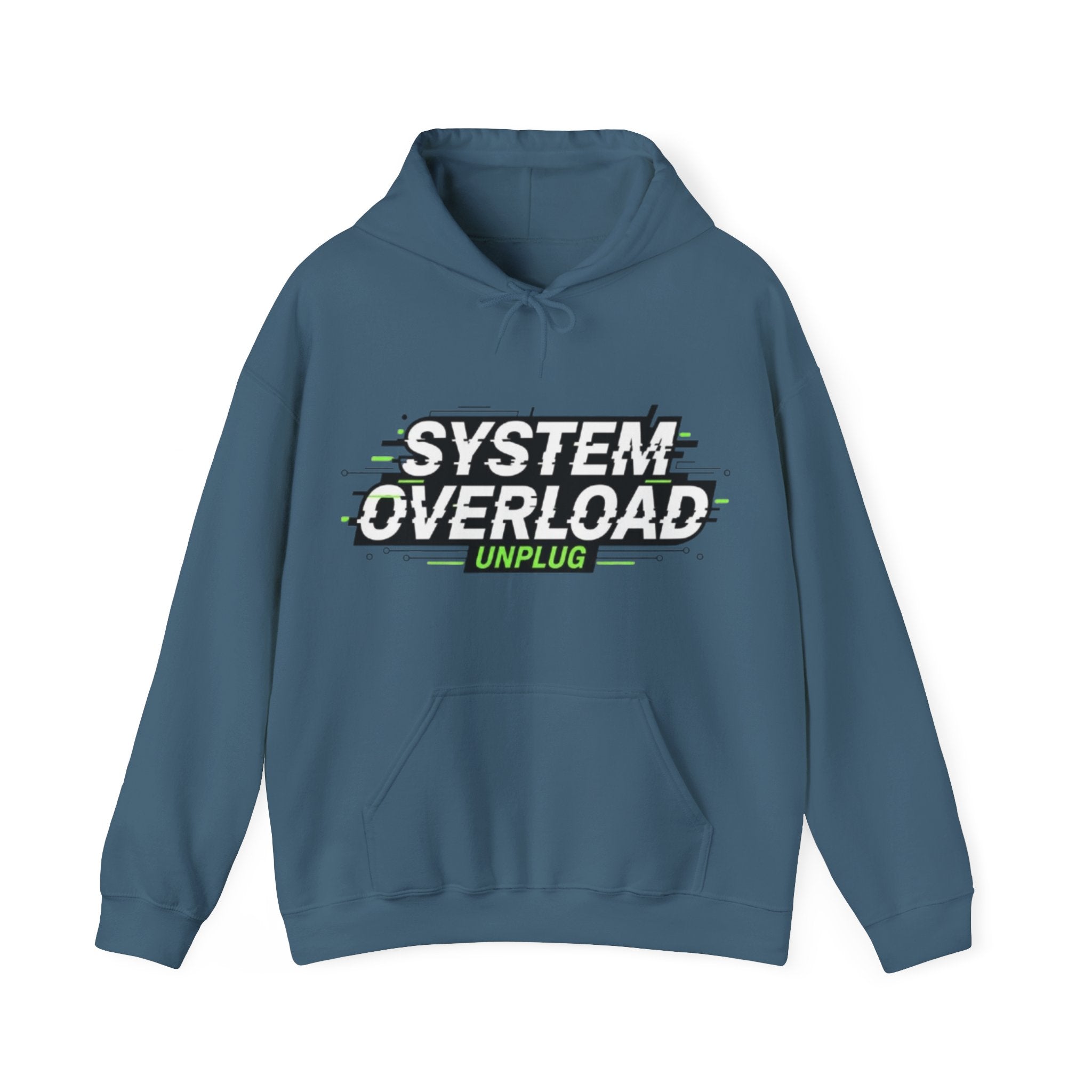 System Overload Hoodie - "Unplug" Retro Glitch Graphic Pullover