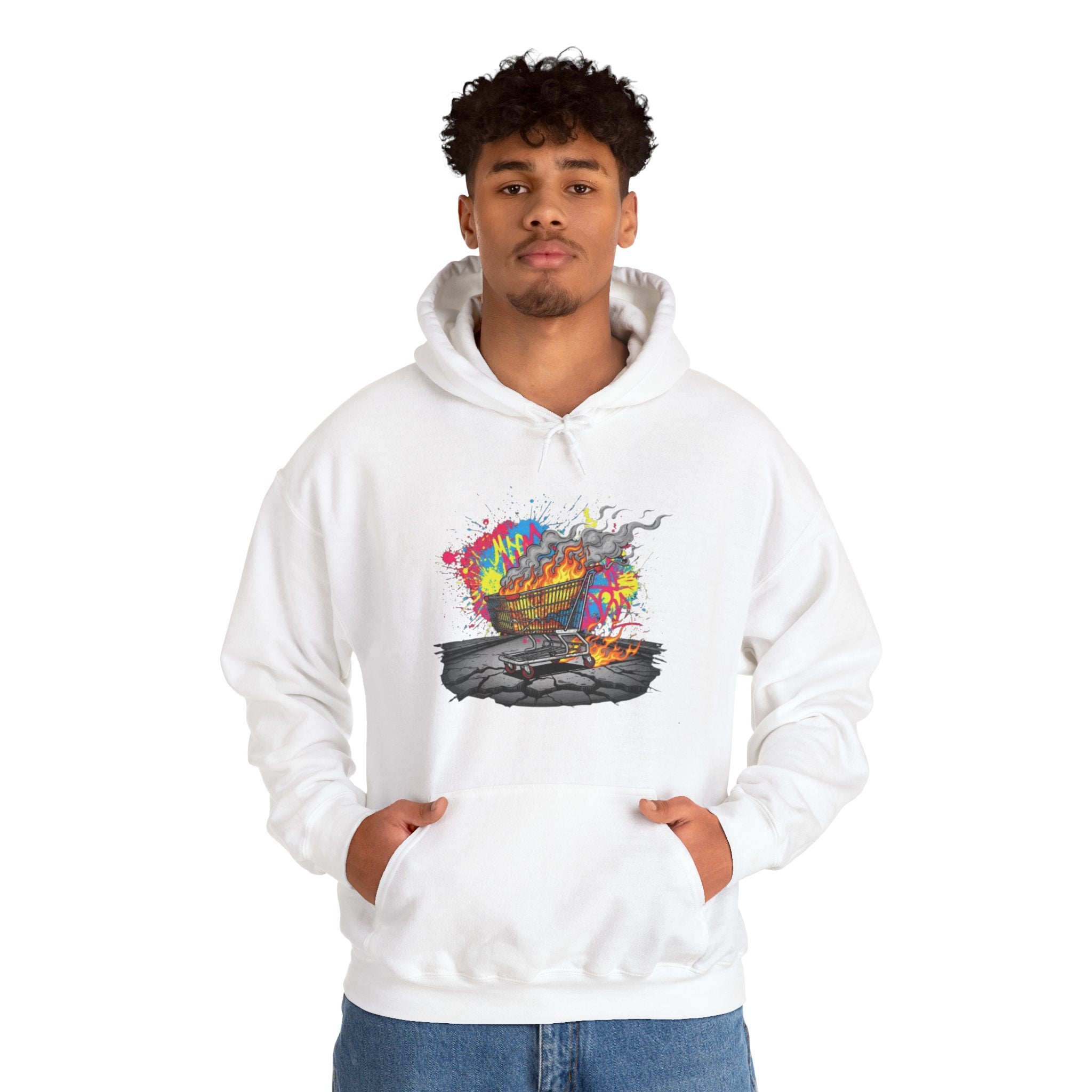 Hoodie — Colorful Campfire Skull Graphic Pullover