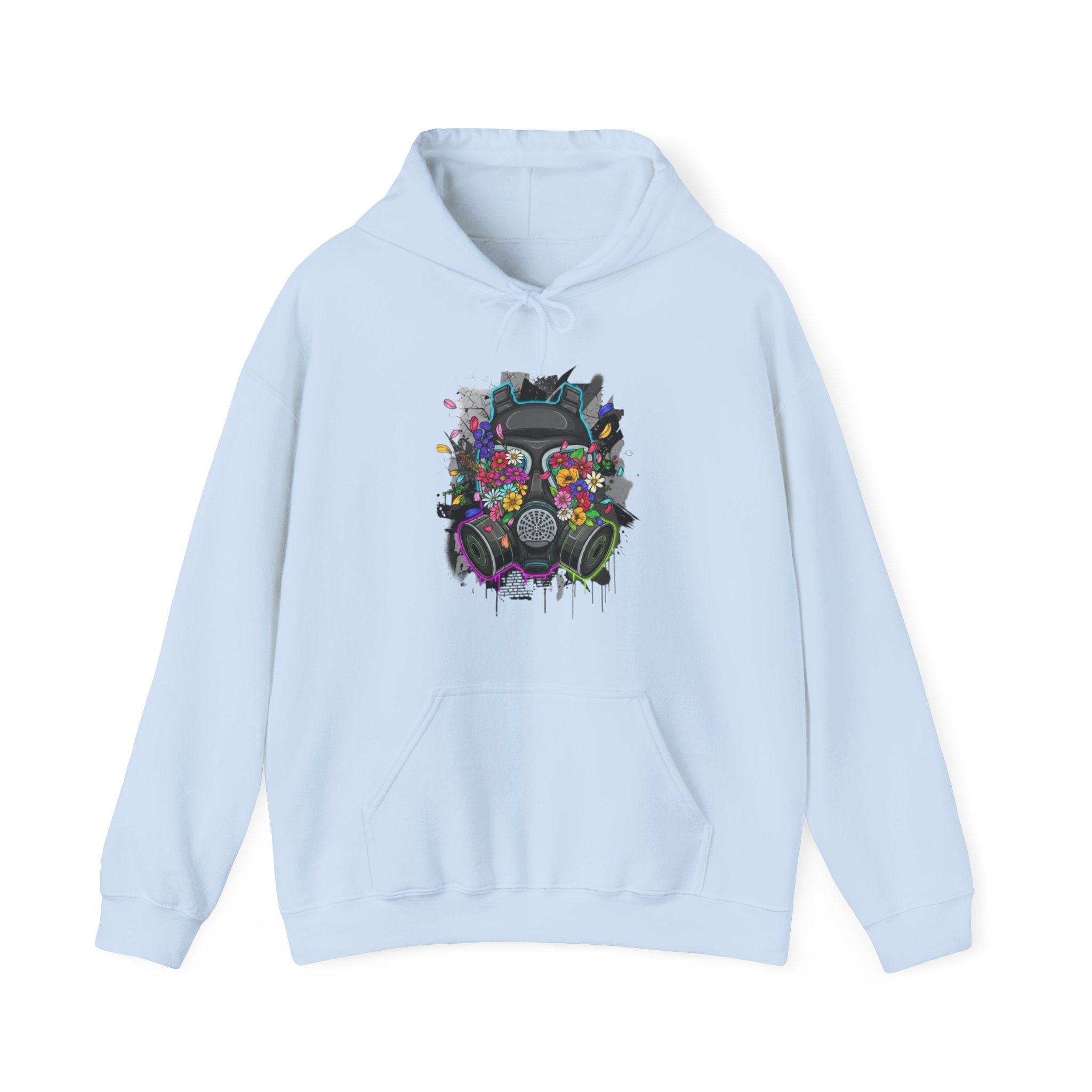 Gas Mask Floral Hoodie — Psychedelic Floral Gas Mask Graphic Sweatshirt