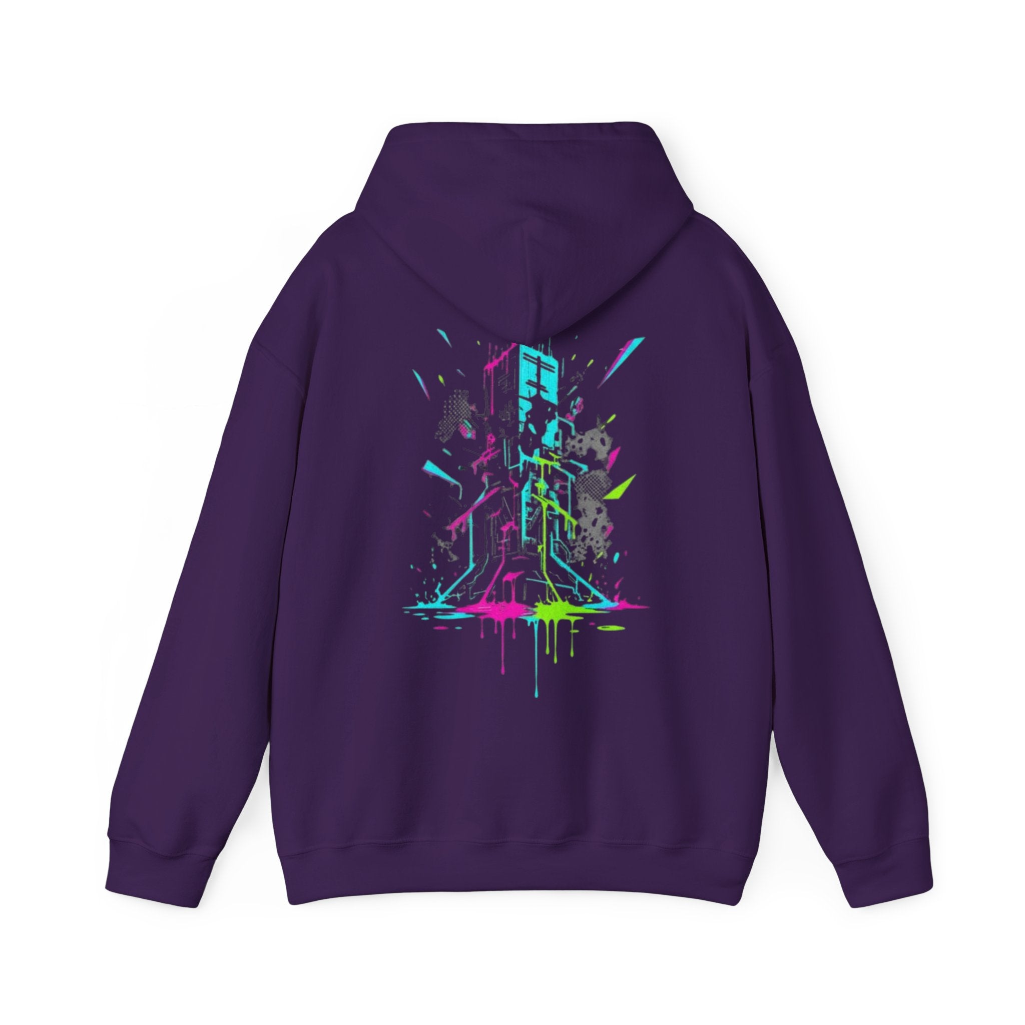 Retro Neon Arcade Hoodie — Pixel Tower Gaming Sweatshirt